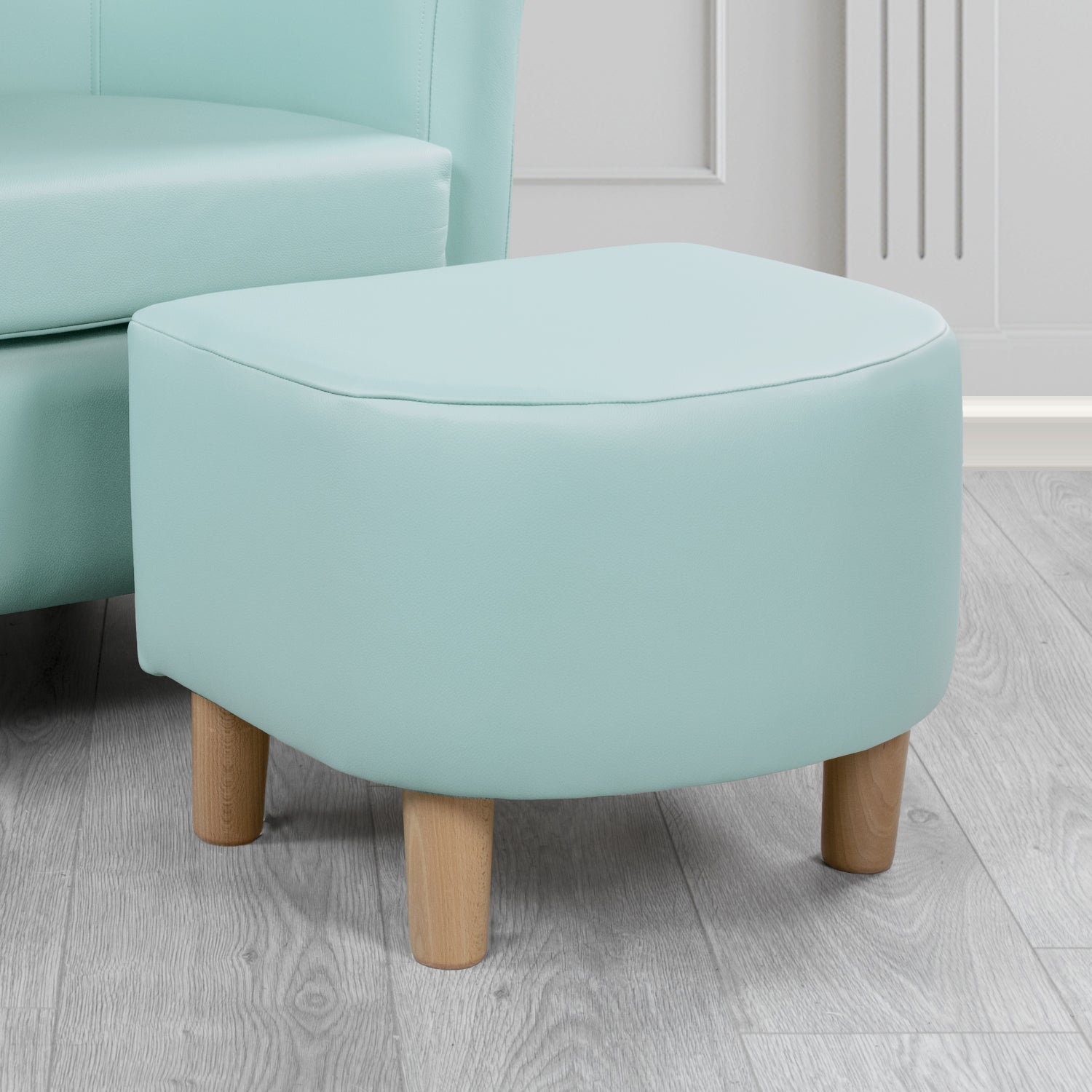 Tuscany Footstool in Shelly Crib 5 Genuine Leather