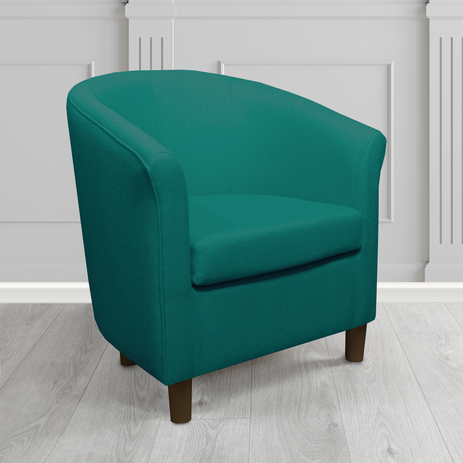 Tuscany Tub Chair in Mainline Plus Aquamarine IF141 Crib 5 Fabric - The Tub Chair Shop