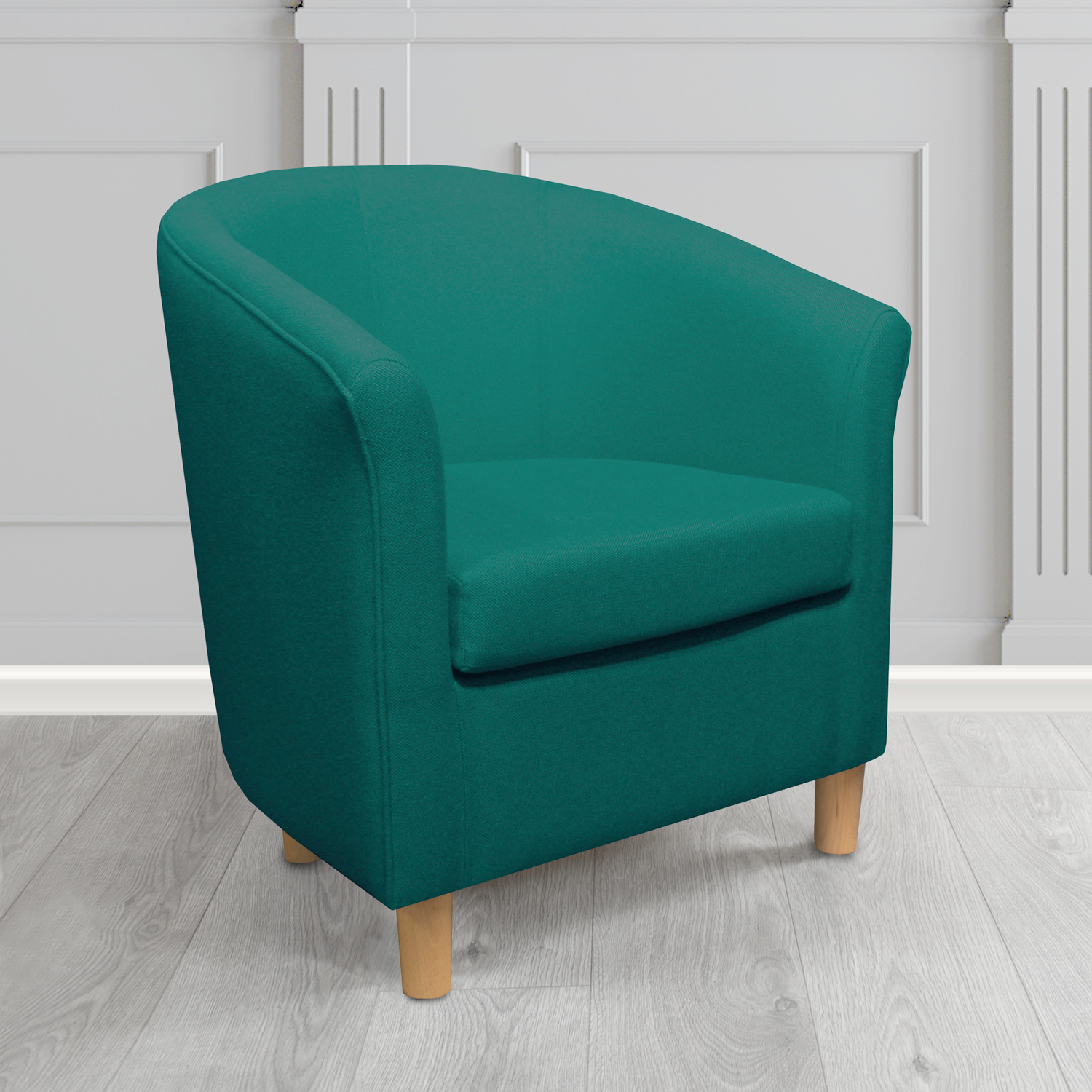 Tuscany Tub Chair in Mainline Plus Aquamarine IF141 Crib 5 Fabric - The Tub Chair Shop
