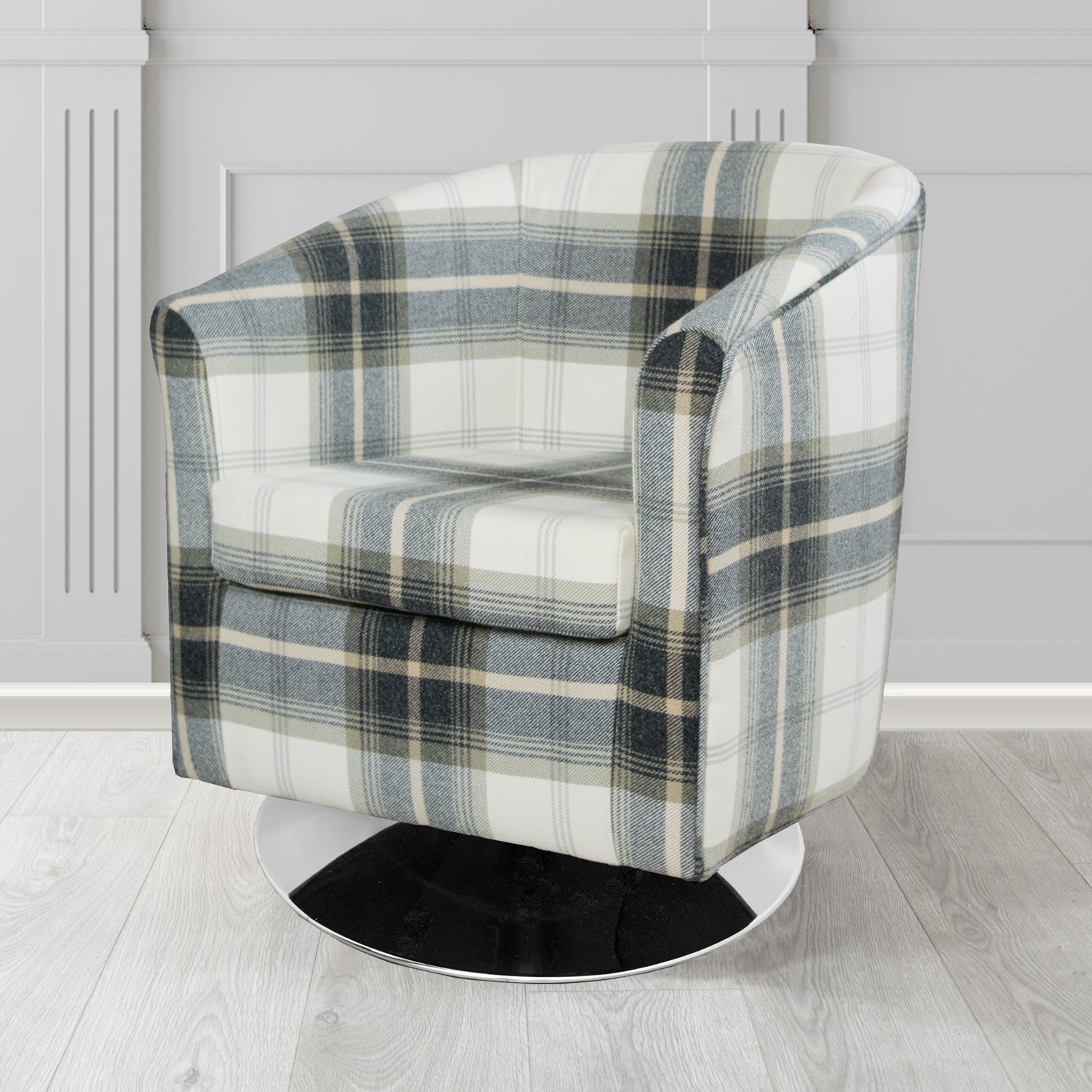 Tuscany Swivel Tub Chair in Balmoral Tartan Fabric