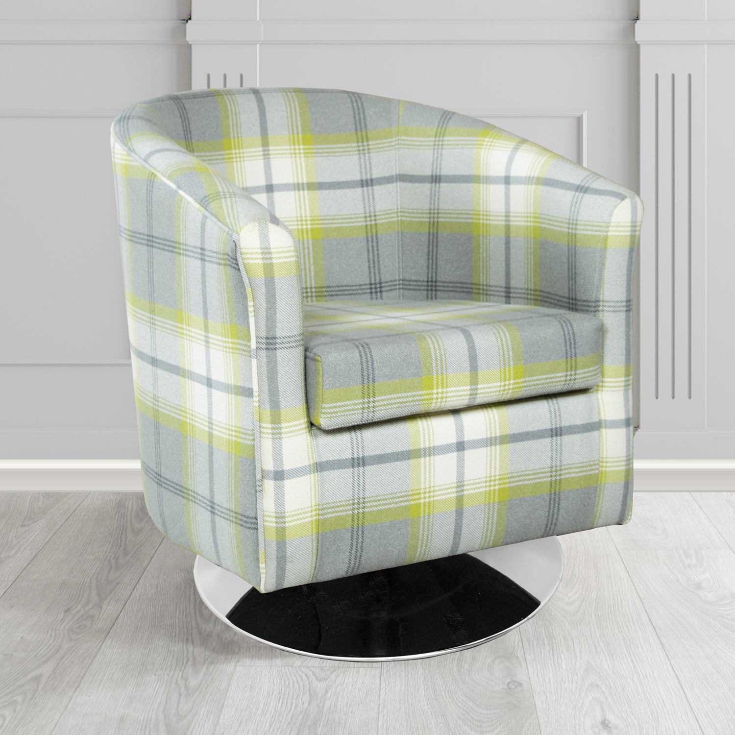 Tuscany Swivel Tub Chair in Balmoral Tartan Fabric