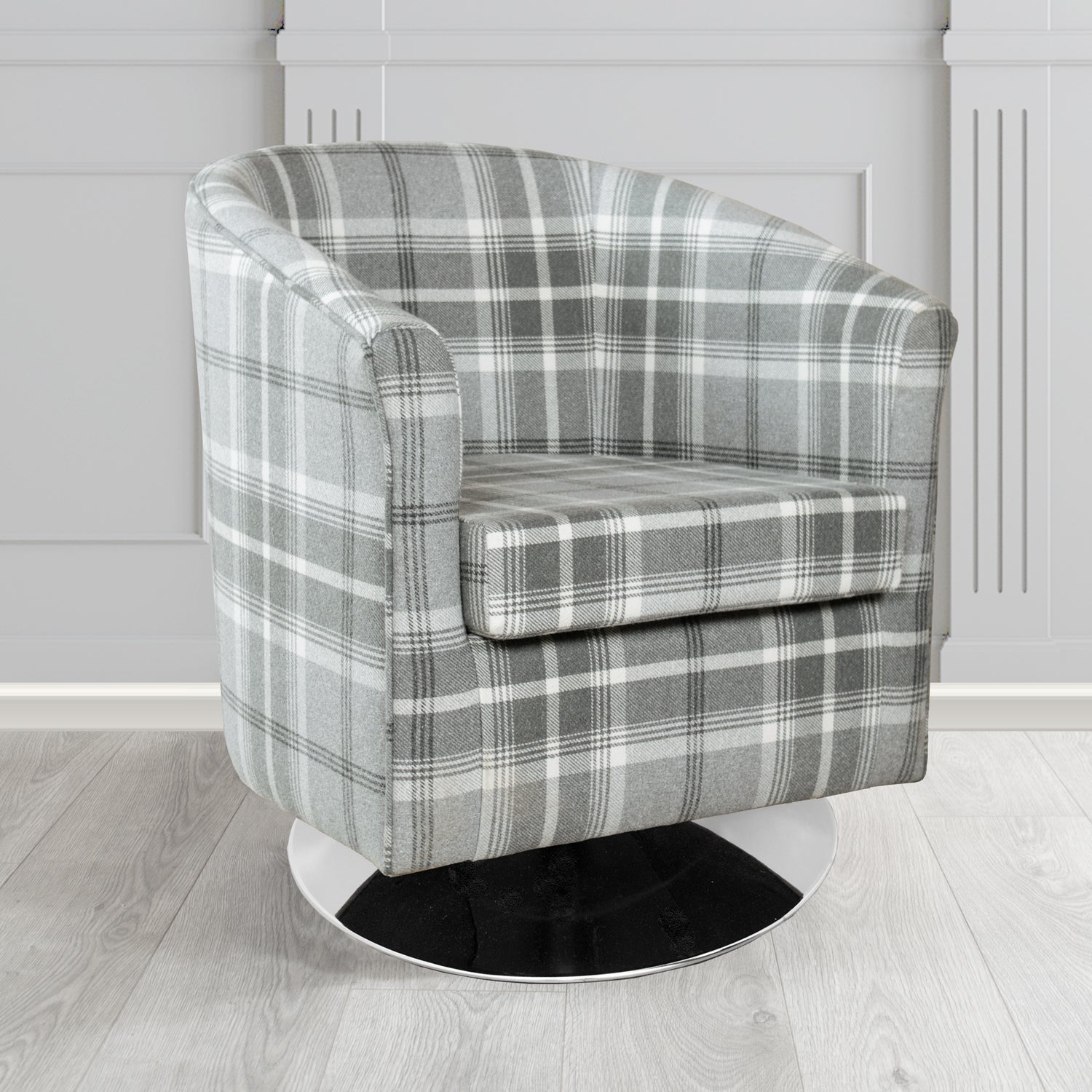 Tuscany Swivel Tub Chair in Balmoral Tartan Fabric