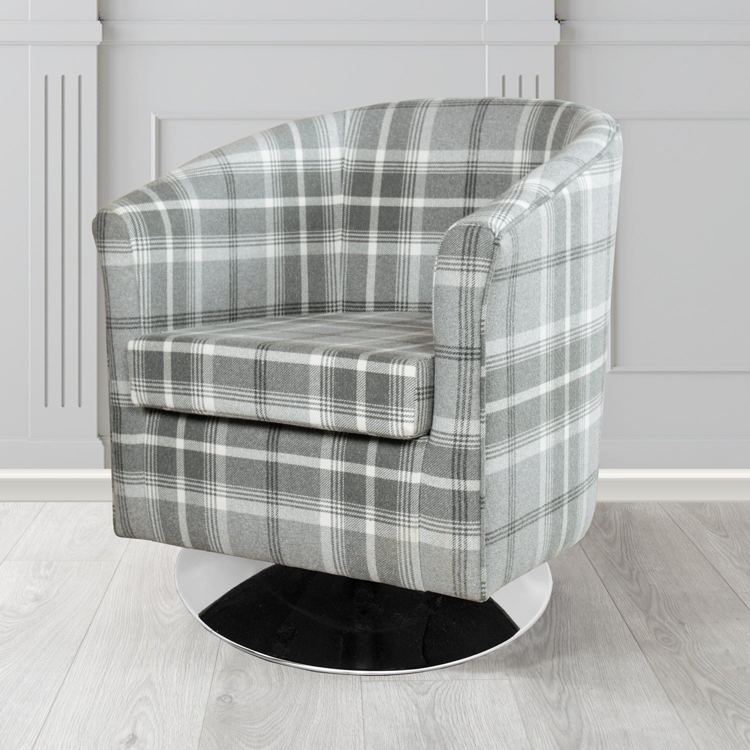 Tuscany Swivel Tub Chair in Balmoral Tartan Fabric