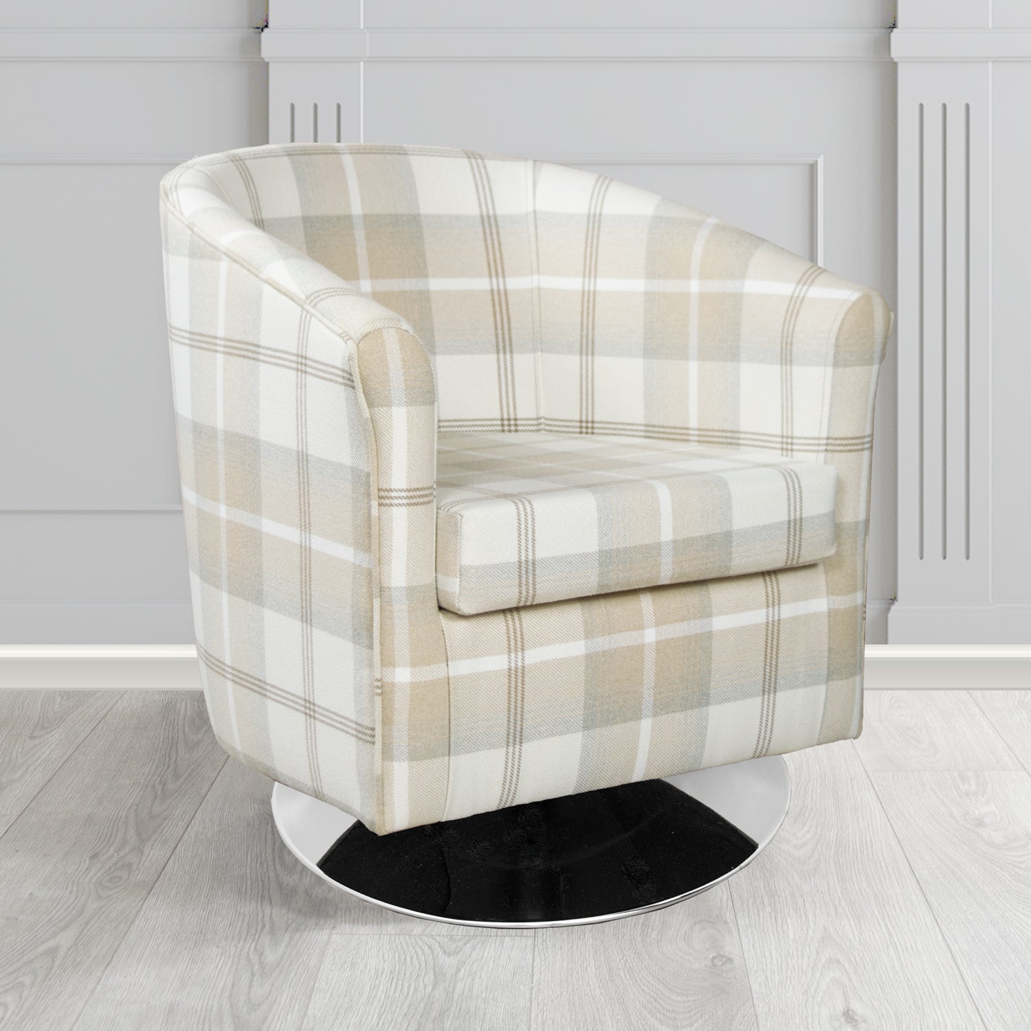 Tuscany Swivel Tub Chair in Balmoral Tartan Fabric