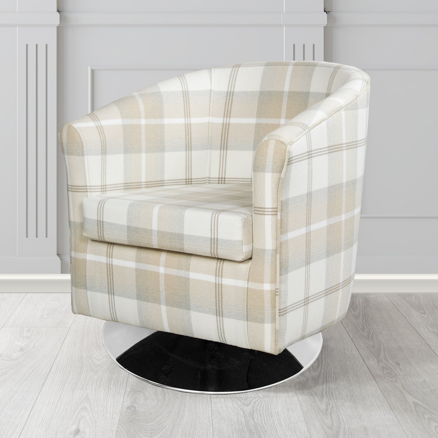 Tuscany Swivel Tub Chair in Balmoral Tartan Fabric