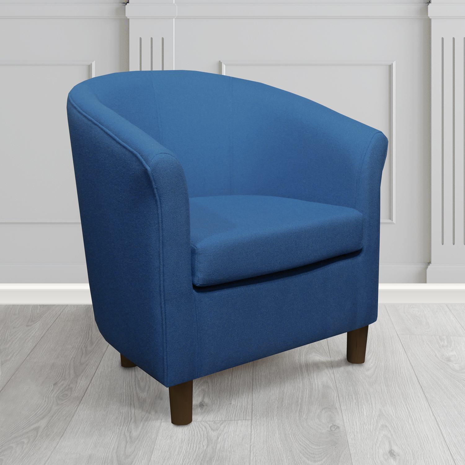 Tuscany Tub Chair in Mainline Plus Bluenote IF149 Crib 5 Fabric - The Tub Chair Shop
