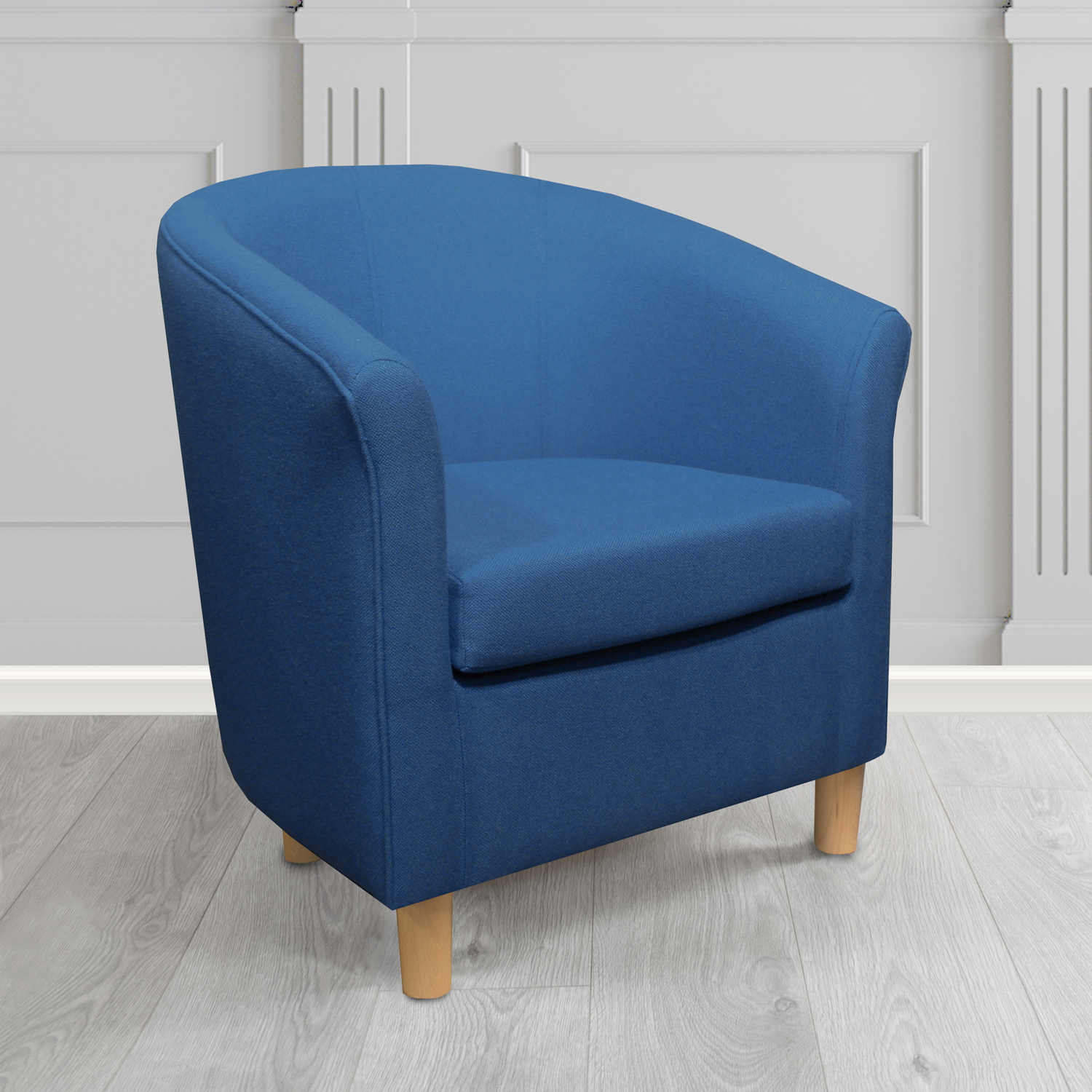 Tuscany Tub Chair in Mainline Plus Bluenote IF149 Crib 5 Fabric - The Tub Chair Shop