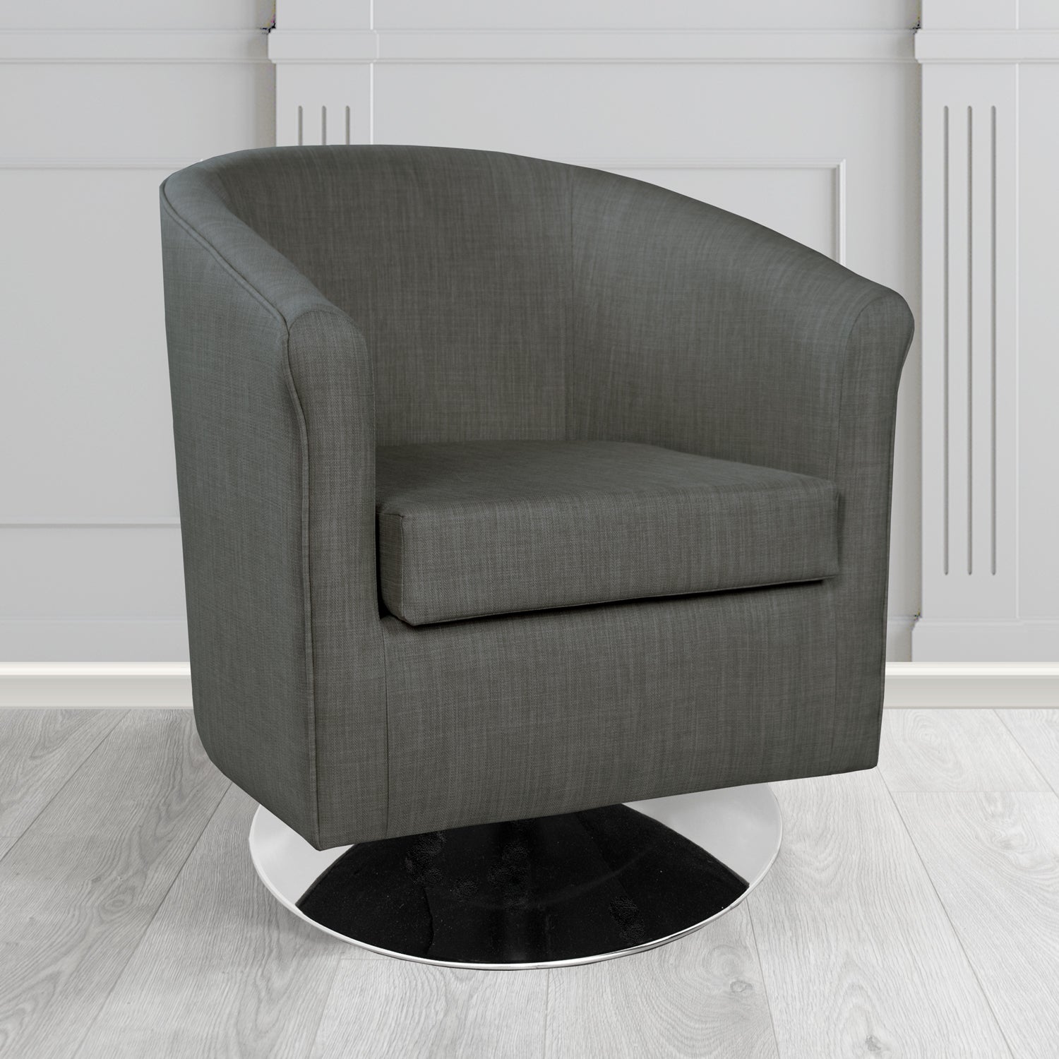 Tuscany Swivel Tub Chair in Charles Plain Linen Fabric