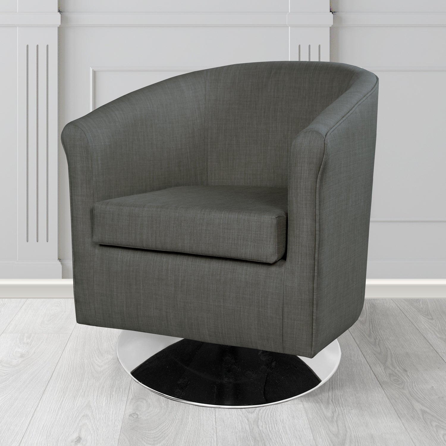 Tuscany Swivel Tub Chair in Charles Plain Linen Fabric