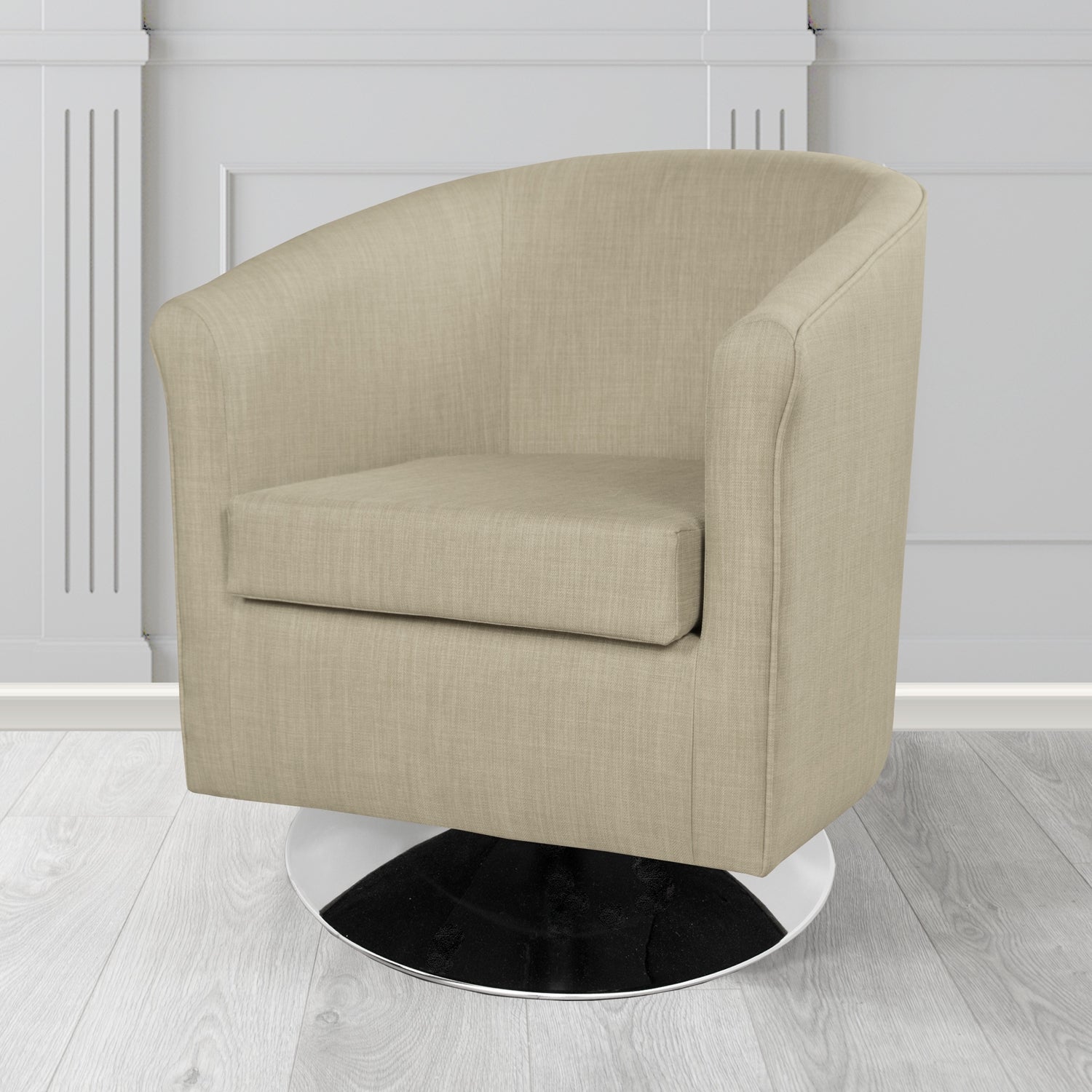 Tuscany Swivel Tub Chair in Charles Plain Linen Fabric