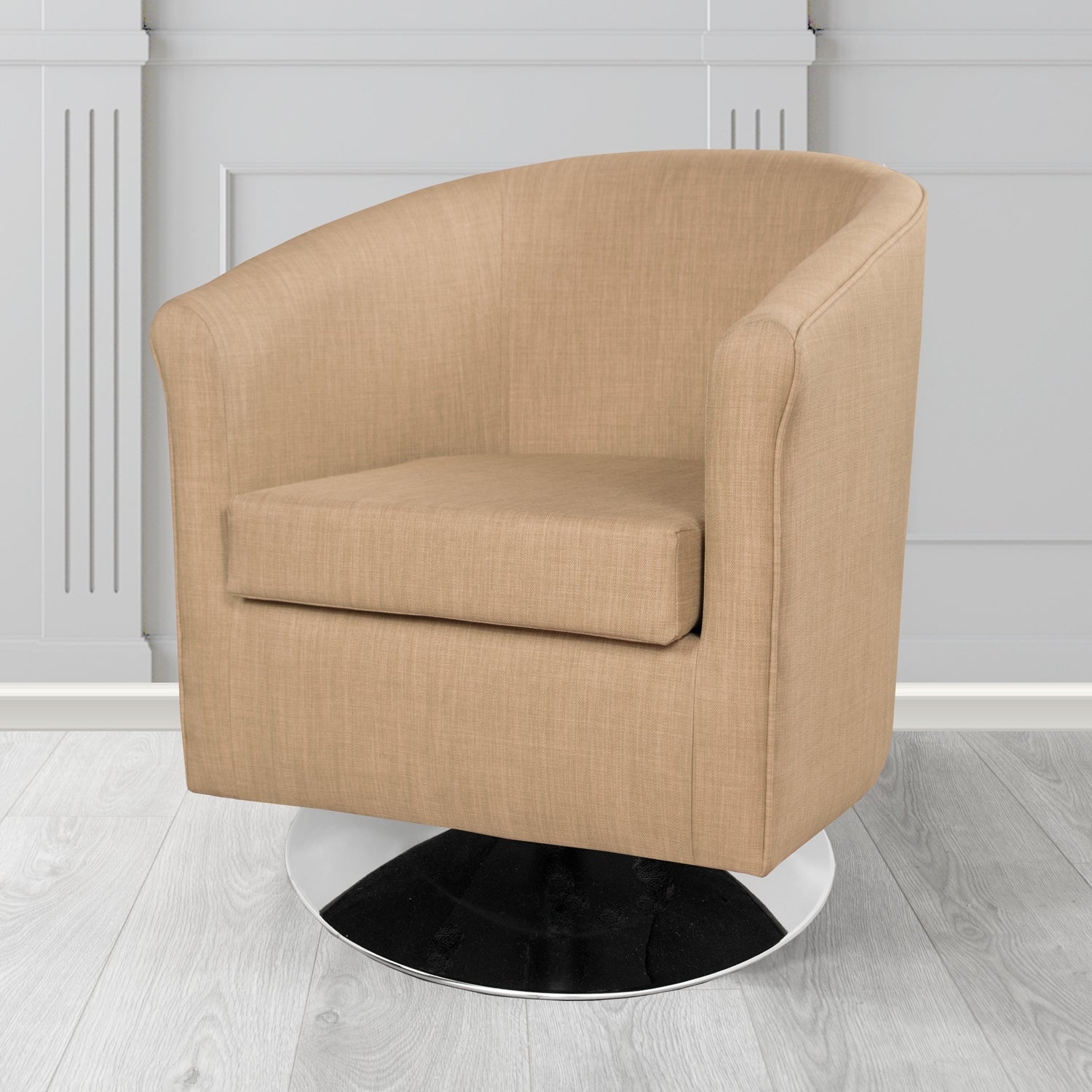 Tuscany Swivel Tub Chair in Charles Plain Linen Fabric