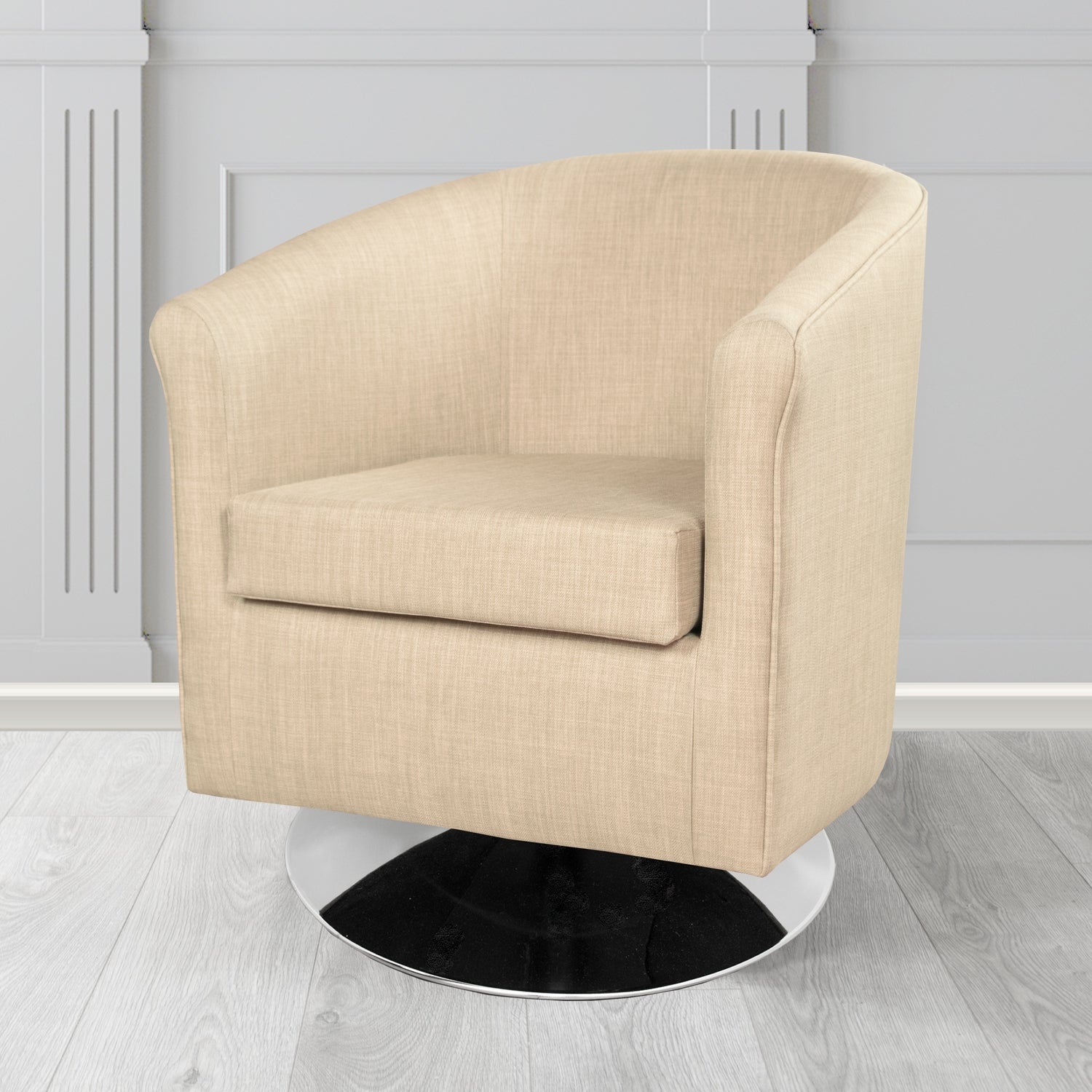 Tuscany Swivel Tub Chair in Charles Plain Linen Fabric