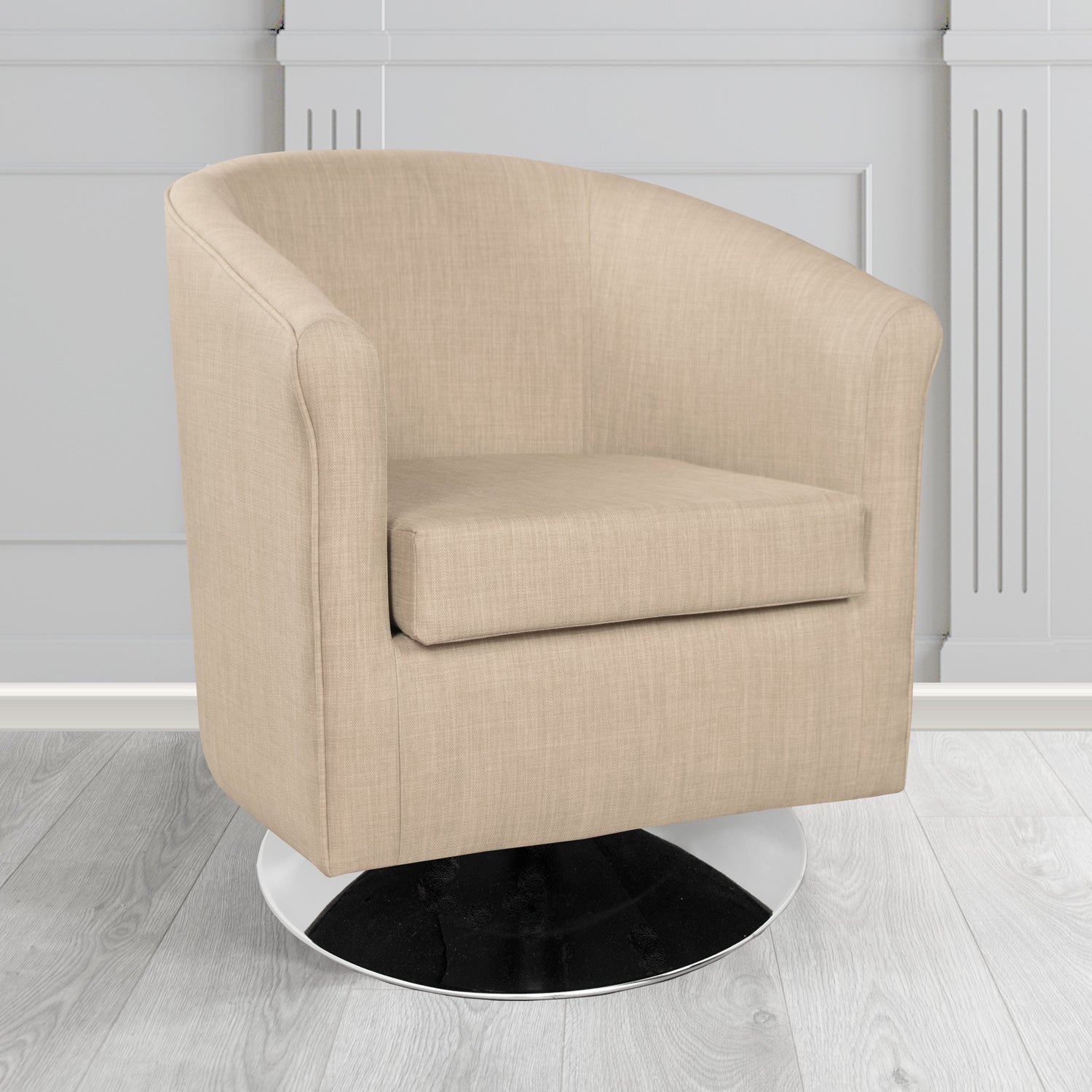 Tuscany Swivel Tub Chair in Charles Plain Linen Fabric