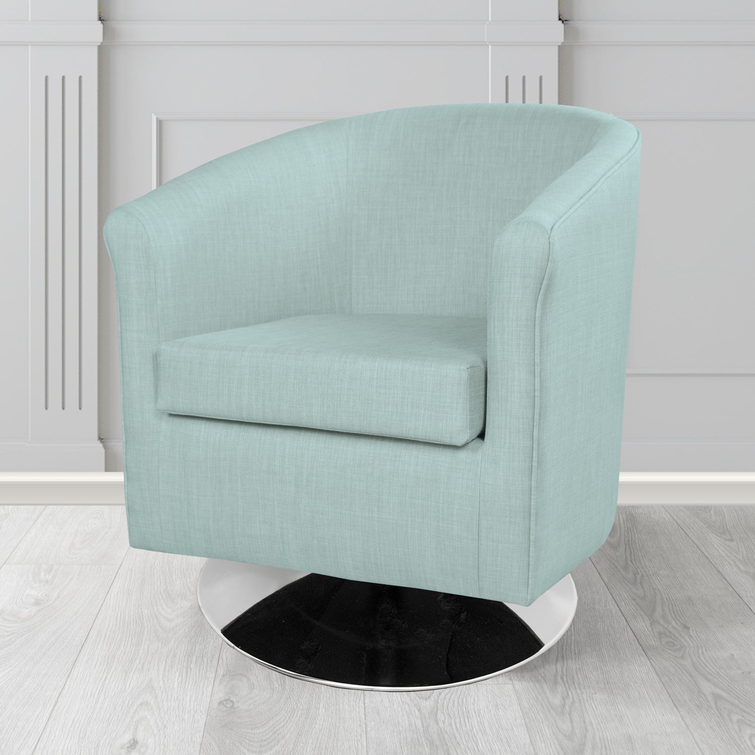 Tuscany Swivel Tub Chair in Charles Plain Linen Fabric