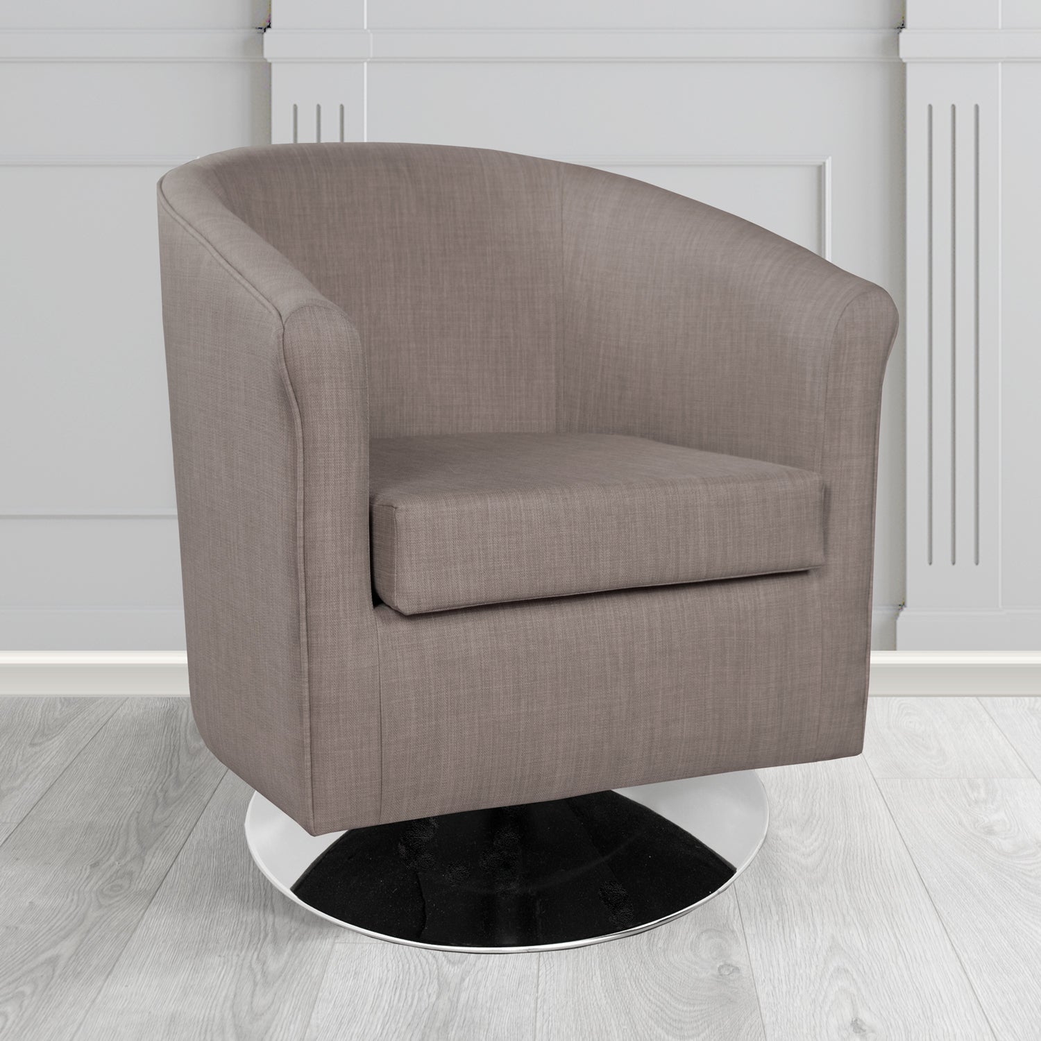 Tuscany Swivel Tub Chair in Charles Plain Linen Fabric