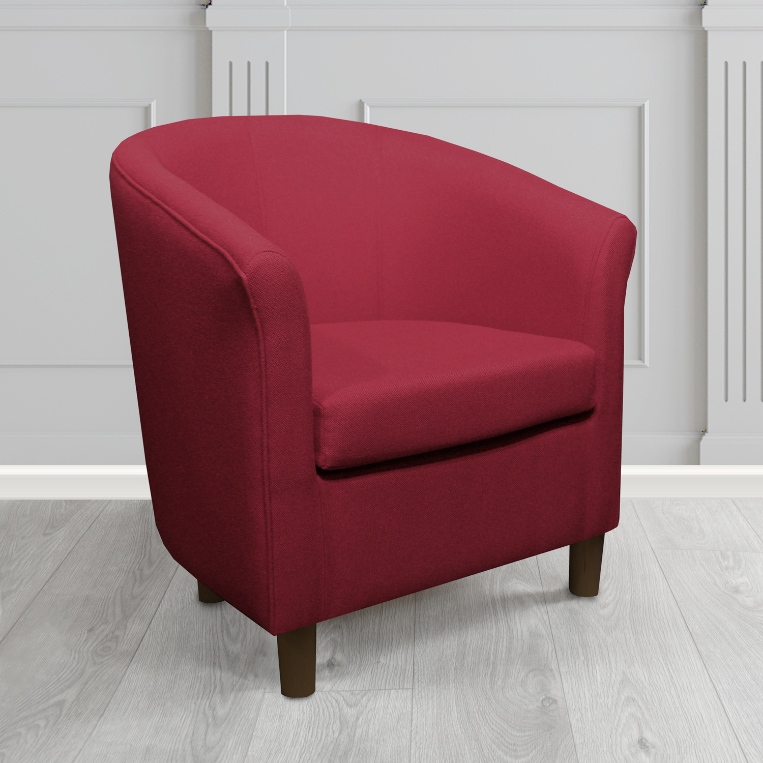 Tuscany Tub Chair in Mainline Plus Claret IF033 Crib 5 Fabric - The Tub Chair Shop