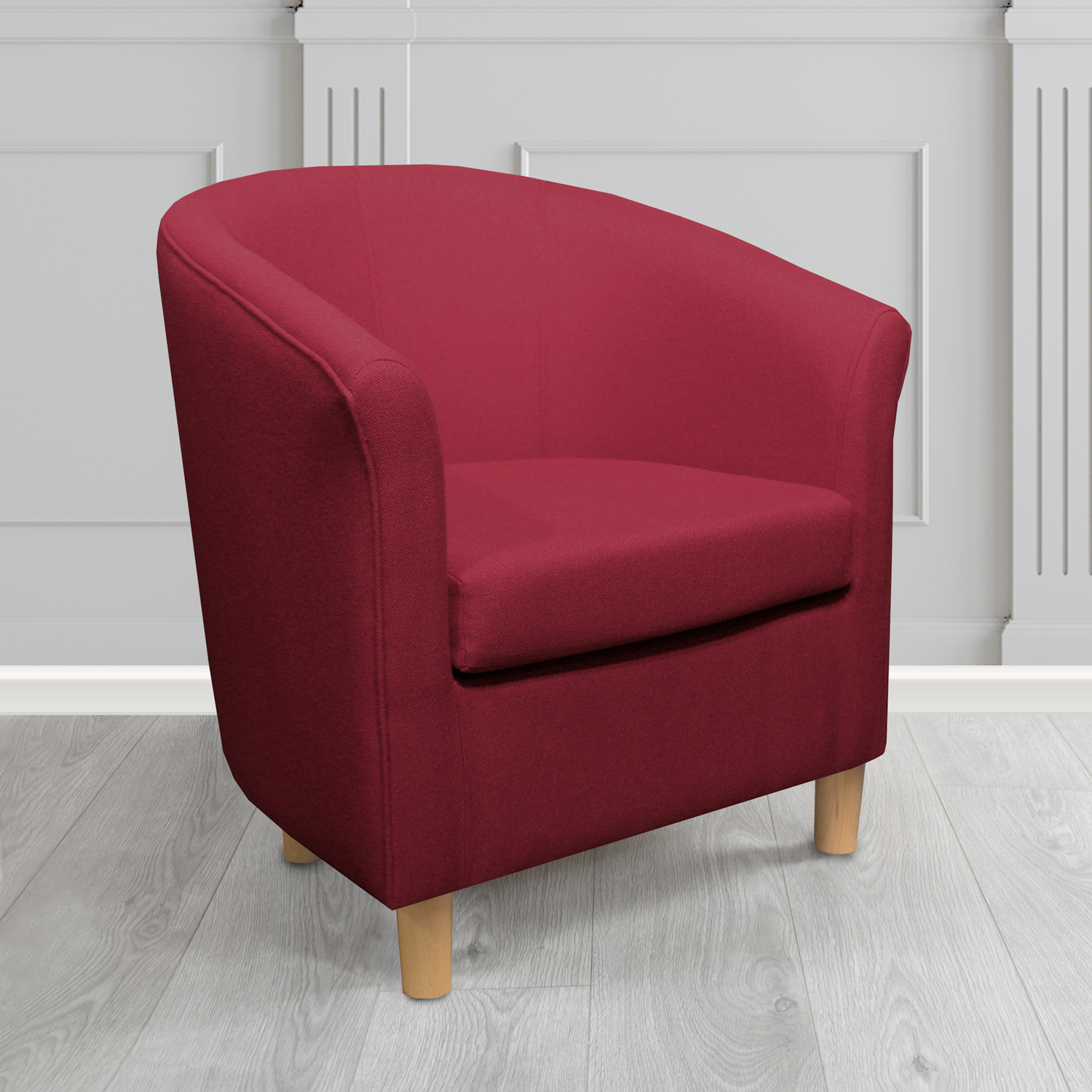 Tuscany Tub Chair in Mainline Plus Claret IF033 Crib 5 Fabric - The Tub Chair Shop