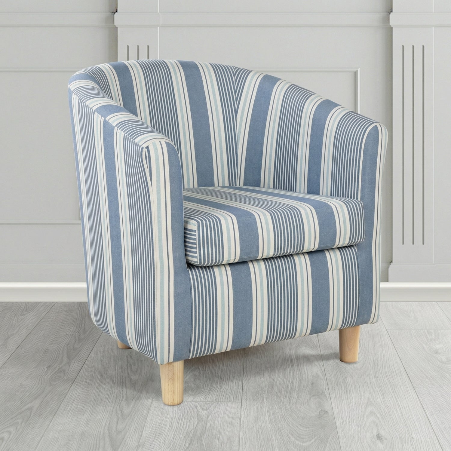 Tuscany Tub Chair in Clarke and Clarke Sail Stripe Fabric