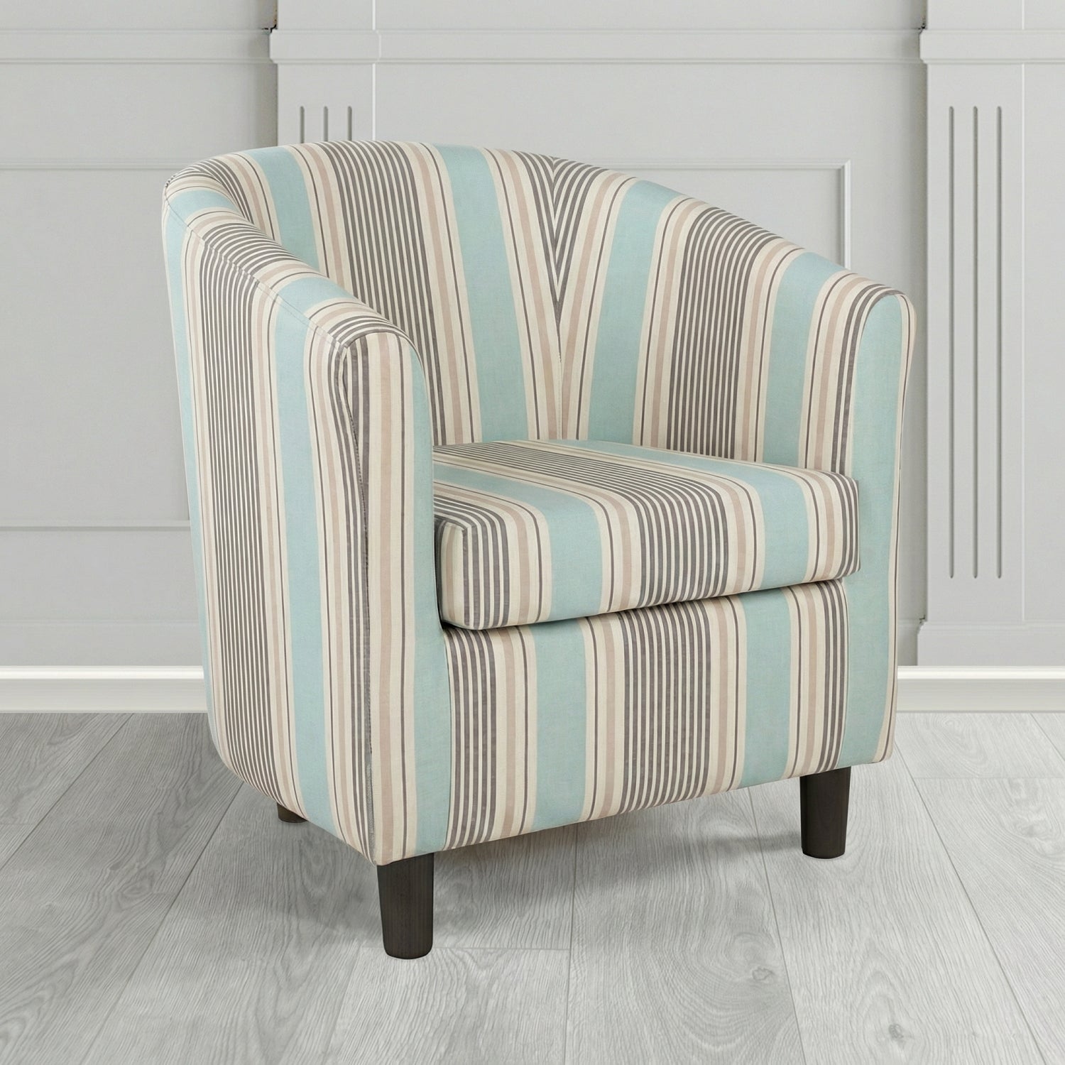 Tuscany Tub Chair in Clarke and Clarke Sail Stripe Fabric