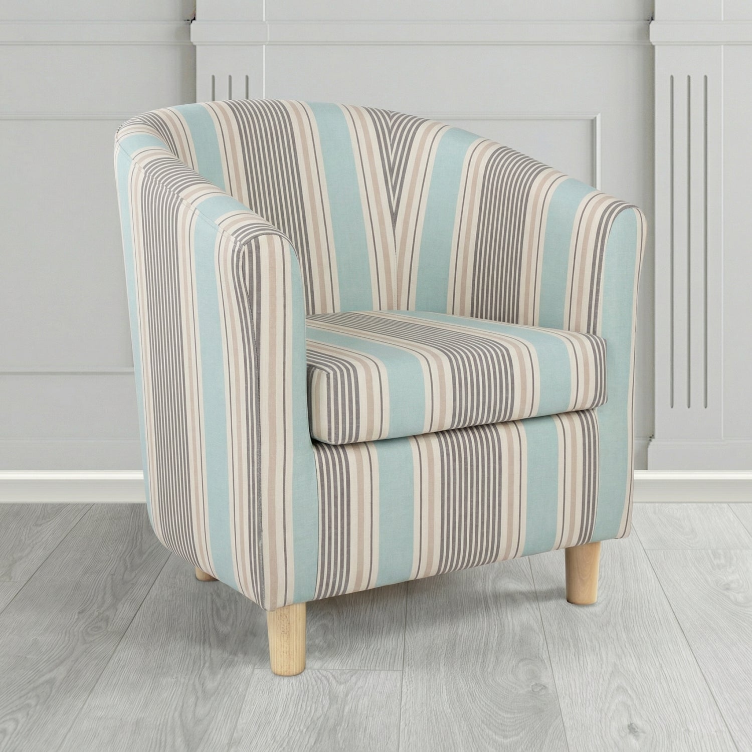 Tuscany Tub Chair in Clarke and Clarke Sail Stripe Fabric