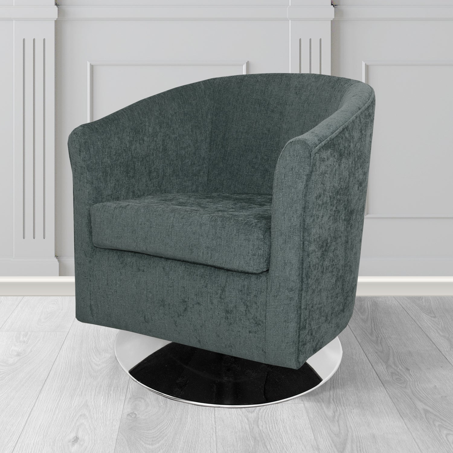 Tuscany Swivel Tub Chair in Como Crib 5 Plain Chenille Fabric