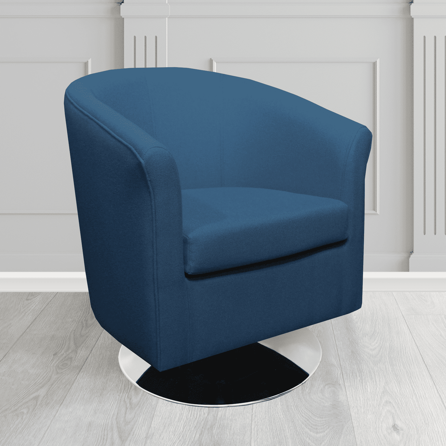 Tuscany Swivel Tub Chair in Mainline Plus Cressida IF112 Crib 5 Fabric - The Tub Chair Shop