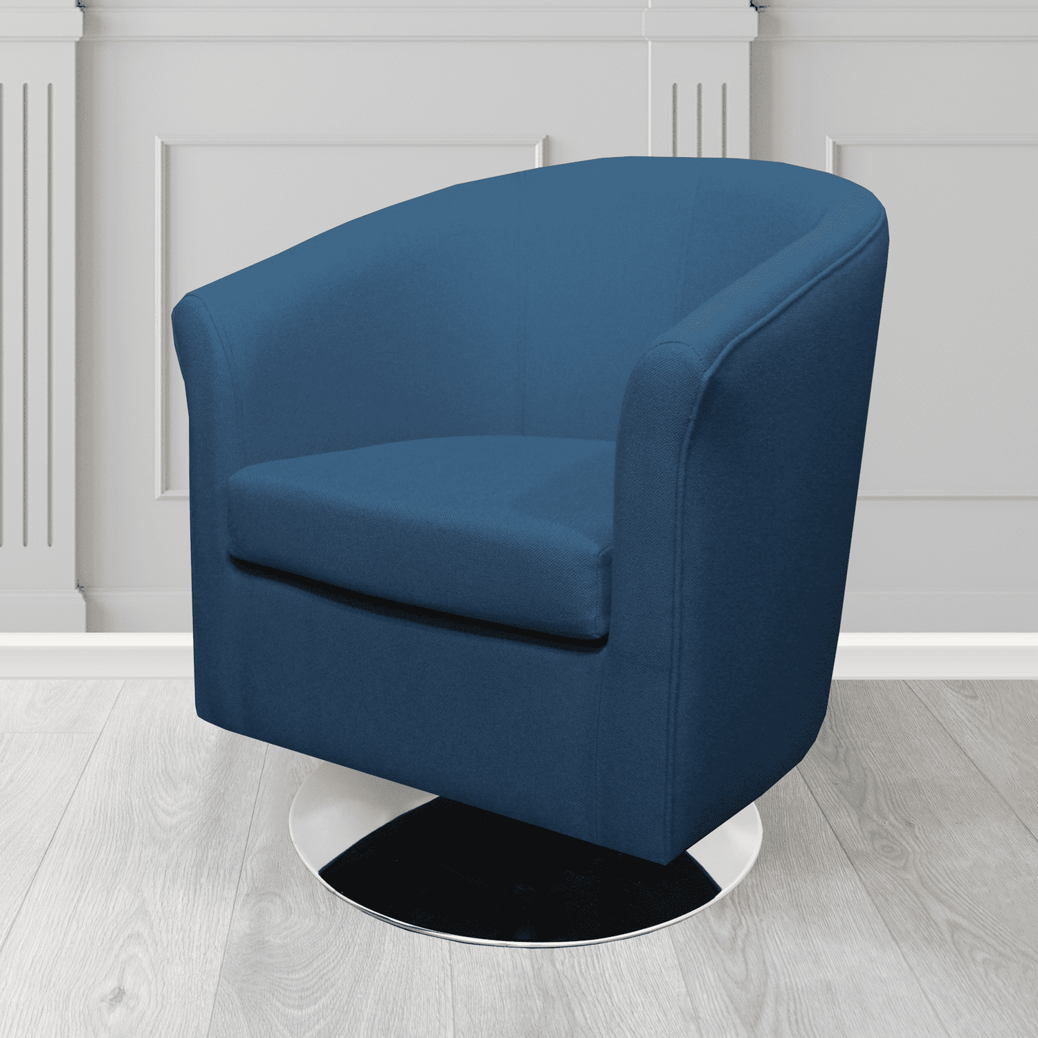 Tuscany Swivel Tub Chair in Mainline Plus Cressida IF112 Crib 5 Fabric - The Tub Chair Shop