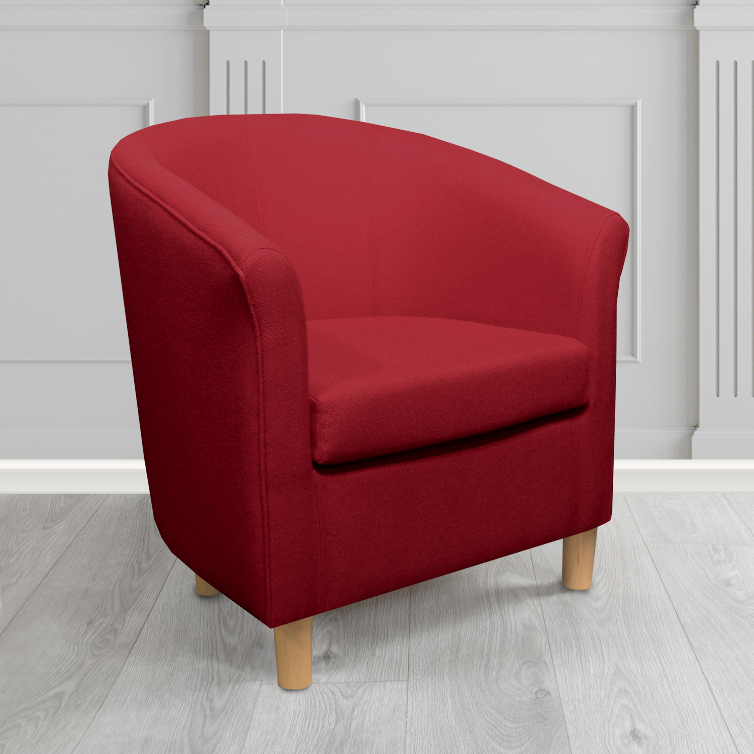 Tuscany Tub Chair in Mainline Plus Crimson IF116 Crib 5 Fabric - The Tub Chair Shop