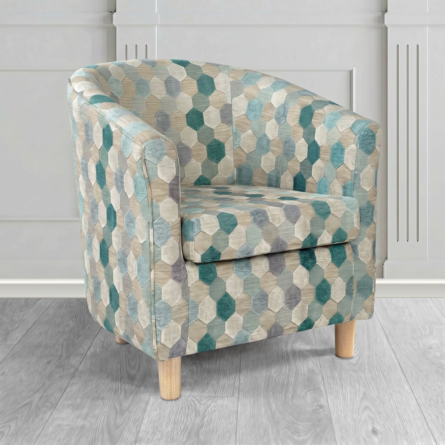 Tuscany Tub Chair in Cristina Marrone Extravaganza Honeycomb Velvet Pattern Fabric