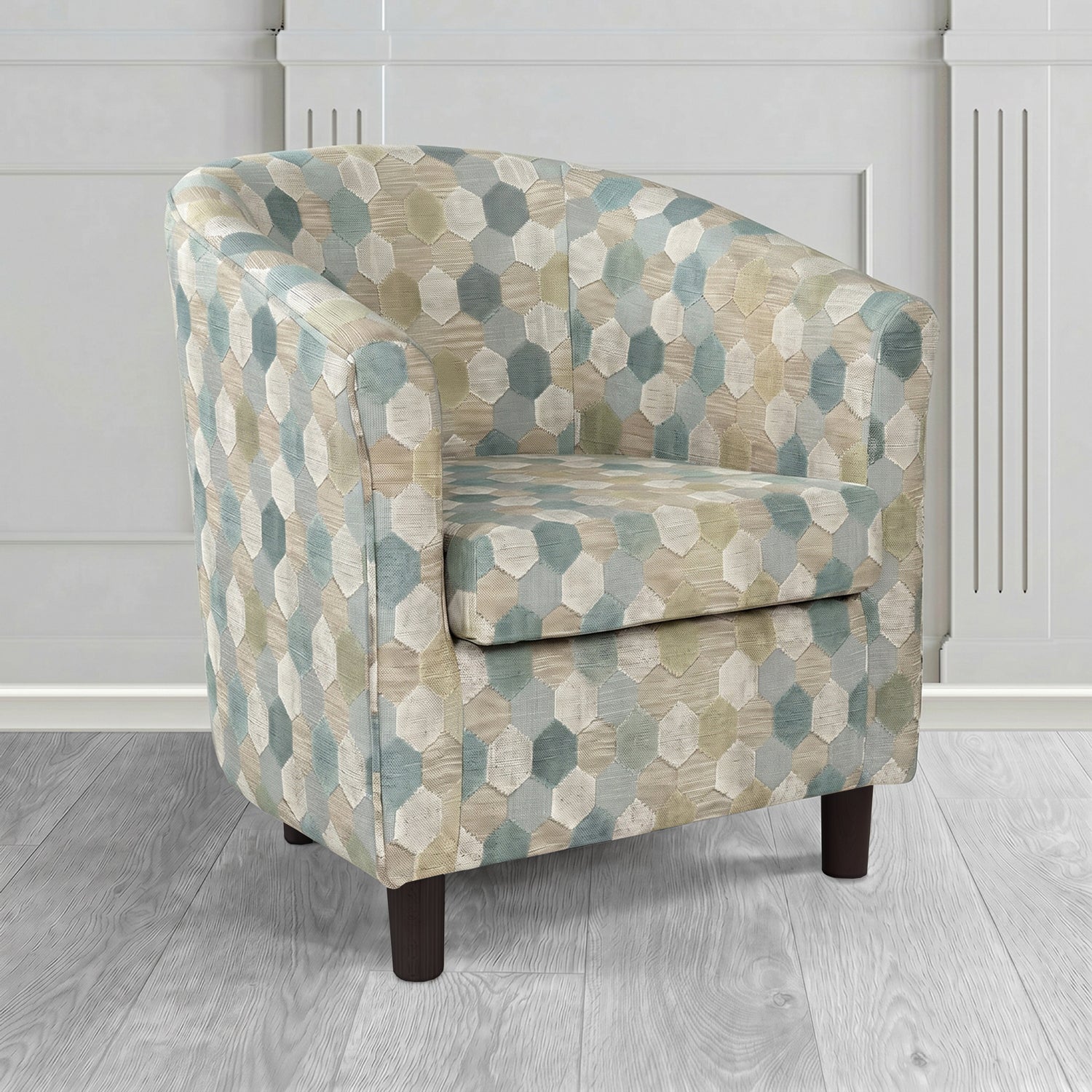 Tuscany Tub Chair in Cristina Marrone Extravaganza Honeycomb Velvet Pattern Fabric