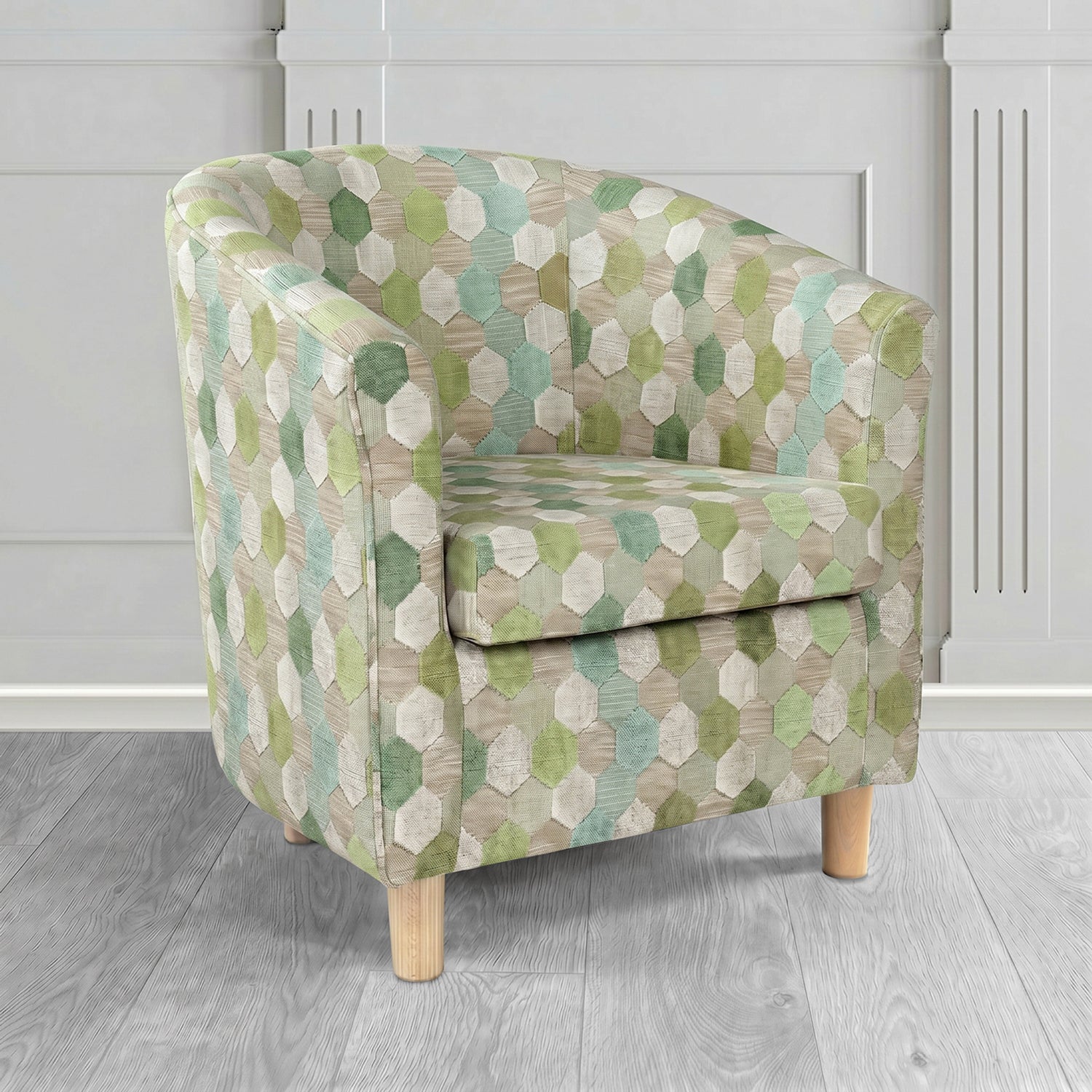 Tuscany Tub Chair in Cristina Marrone Extravaganza Honeycomb Velvet Pattern Fabric