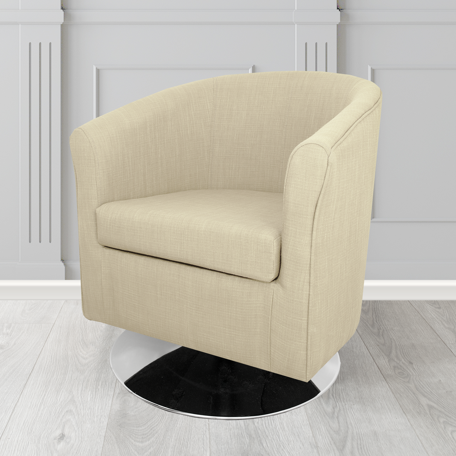 Tuscany Swivel Tub Chair in Emporio Linen Crib 5 Fabric