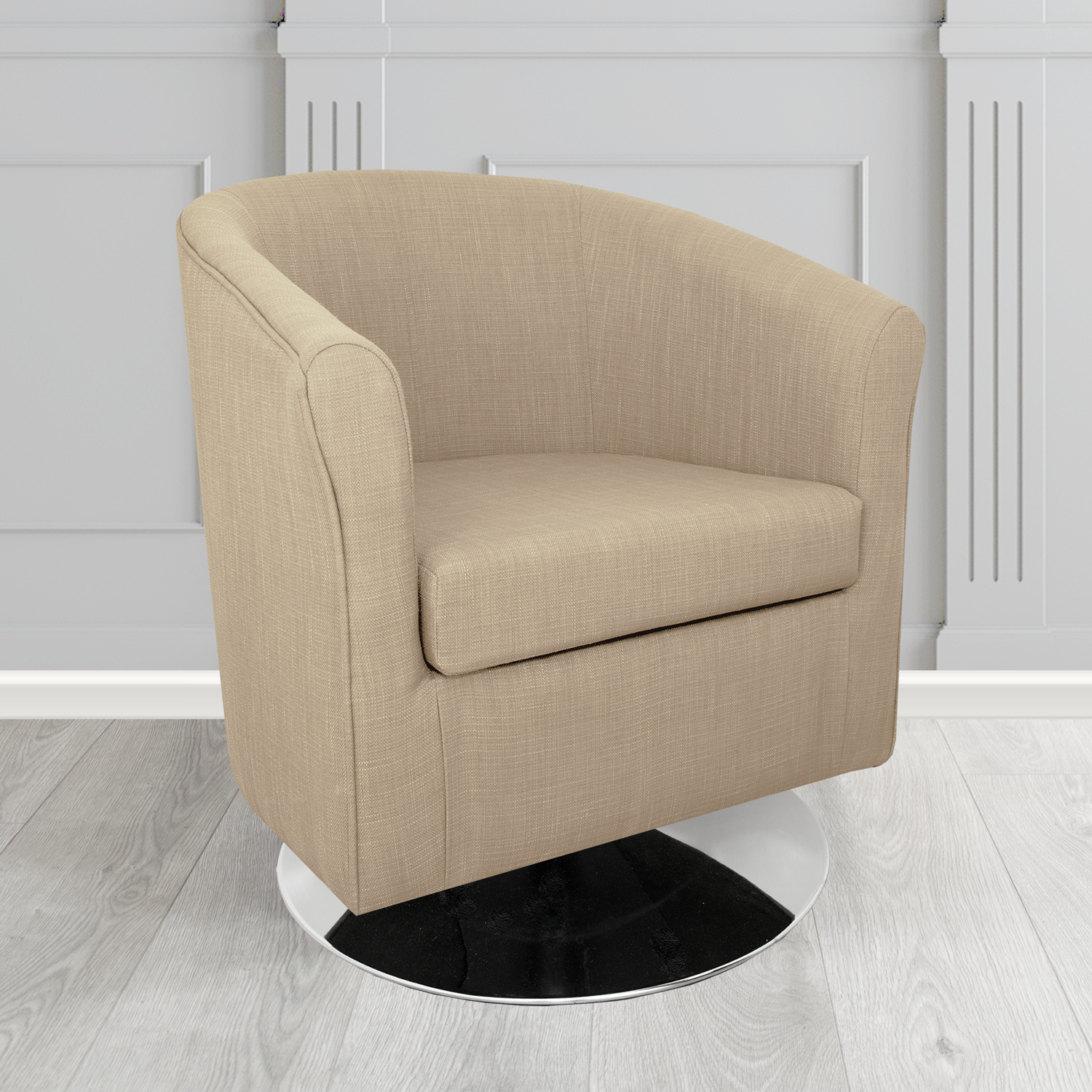Tuscany Emporio Stone EMP501 Linen Crib 5 Fabric Swivel Tub Chair - The Tub Chair Shop