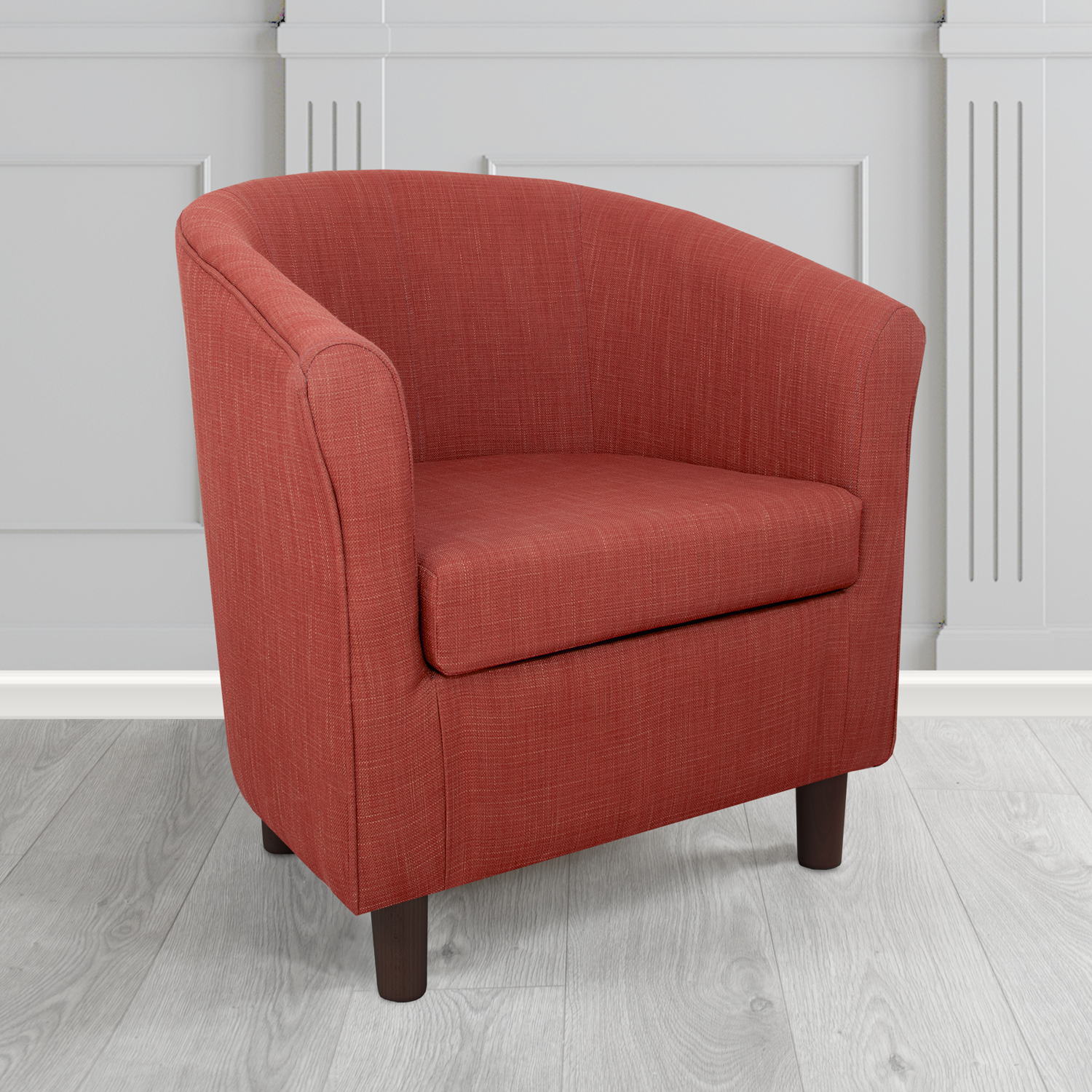 Tuscany Emporio Terracotta EMP505 Linen Crib 5 Fabric Tub Chair - The Tub Chair Shop