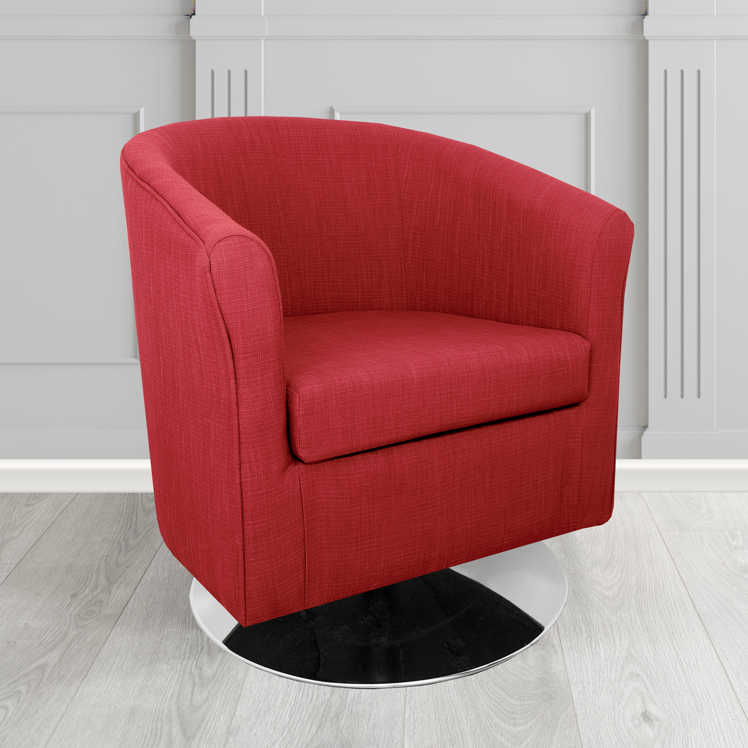Tuscany Emporio Postbox EMP506 Linen Crib 5 Fabric Swivel Tub Chair - The Tub Chair Shop
