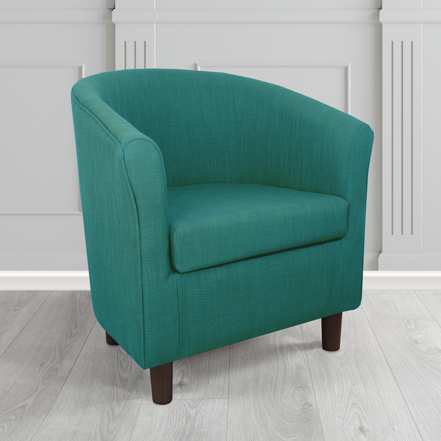 Tuscany Emporio Teal EMP510 Linen Crib 5 Fabric Tub Chair