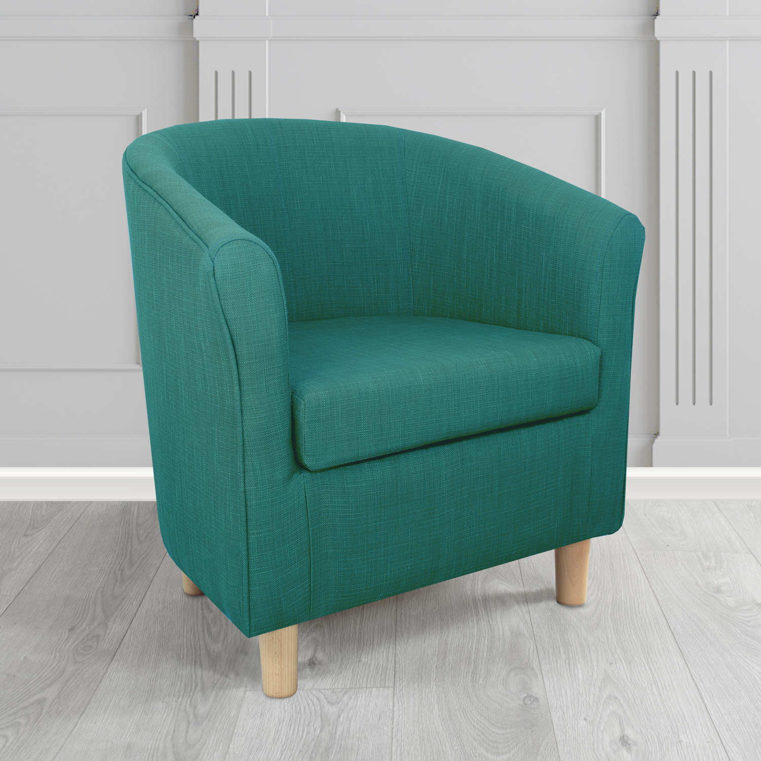 Tuscany Emporio Teal EMP510 Linen Crib 5 Fabric Tub Chair - The Tub Chair Shop