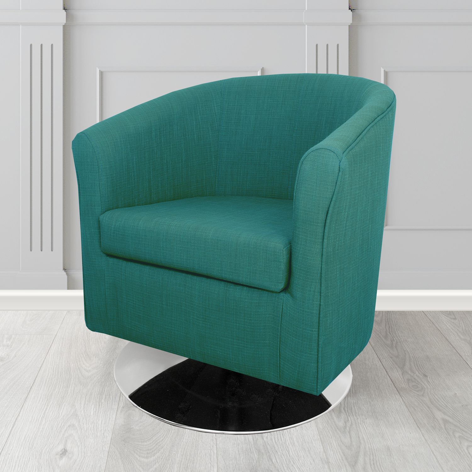 Tuscany Swivel Tub Chair in Emporio Linen Crib 5 Fabric