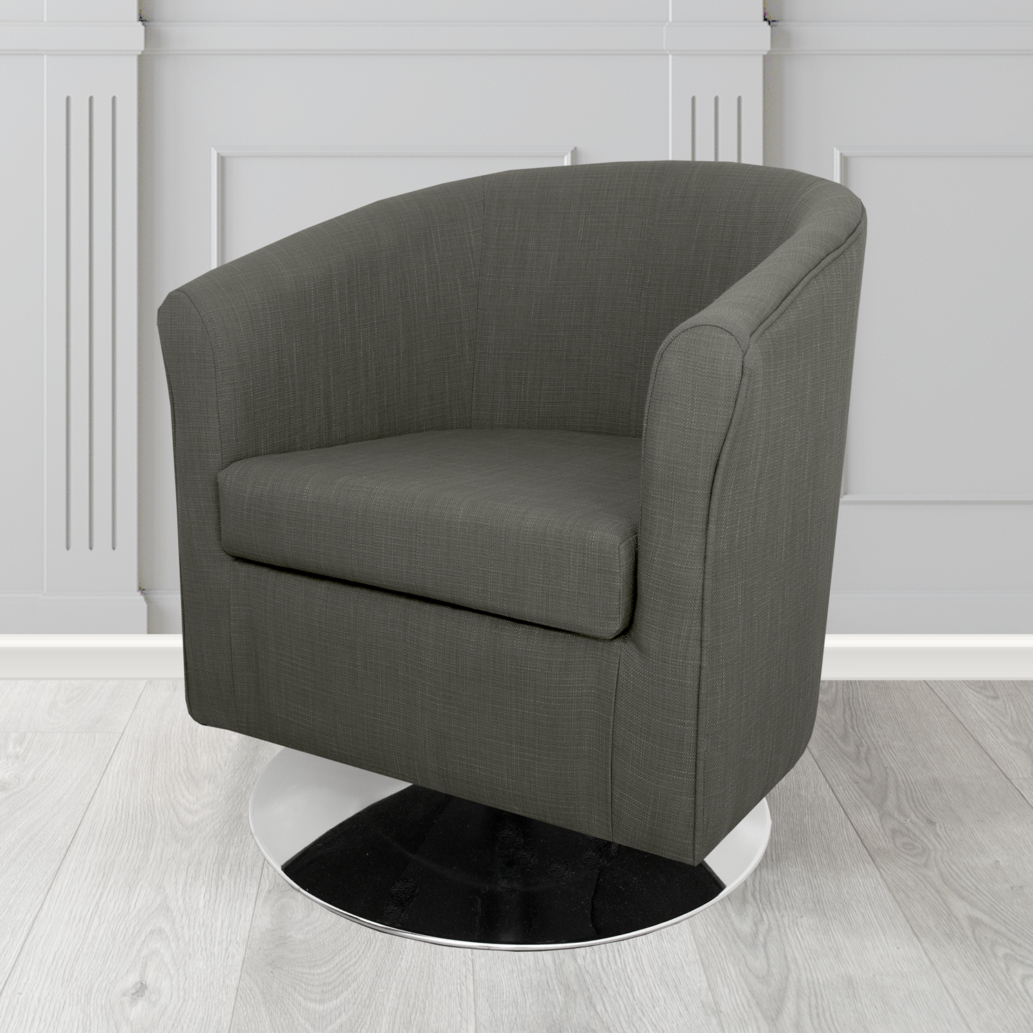 Tuscany Emporio Steel EMP513 Linen Crib 5 Fabric Swivel Tub Chair