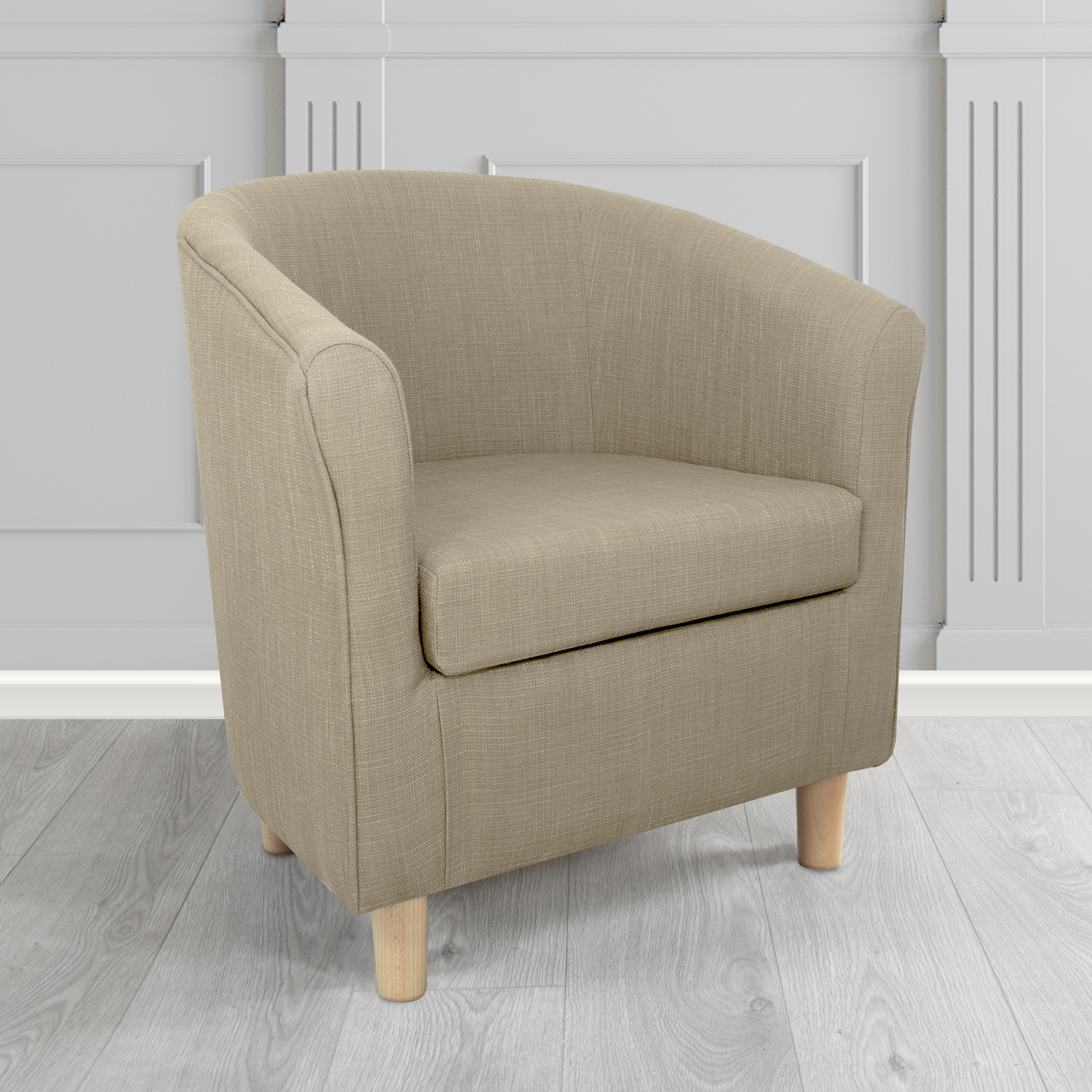 Tuscany Emporio Linen EMP515 Plain Linen Crib 5 Fabric Tub Chair - The Tub Chair Shop