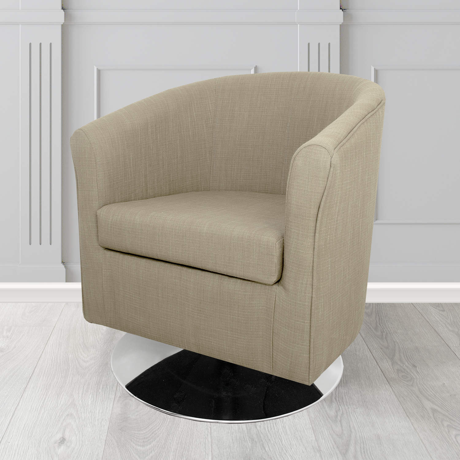 Tuscany Swivel Tub Chair in Emporio Linen Crib 5 Fabric