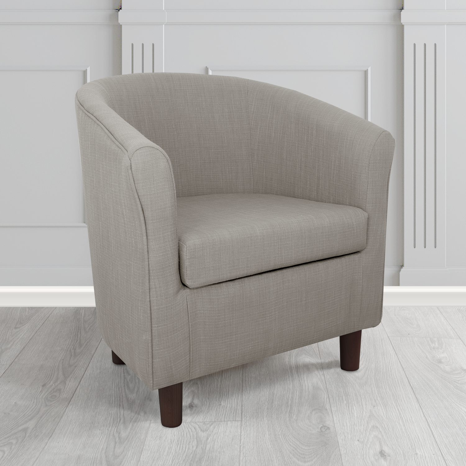 Tuscany Emporio Smokey Grey EMP516 Linen Crib 5 Fabric Tub Chair - The Tub Chair Shop