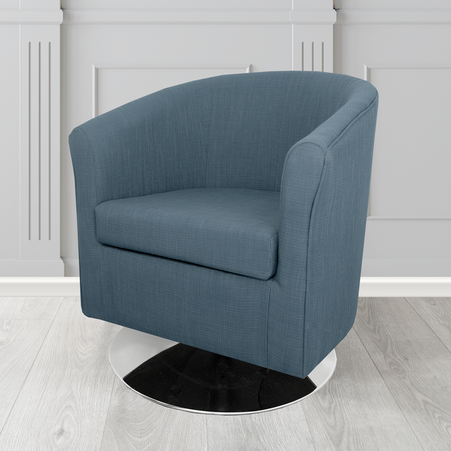 Tuscany Emporio Denim EMP521 Linen Crib 5 Fabric Swivel Tub Chair - The Tub Chair Shop