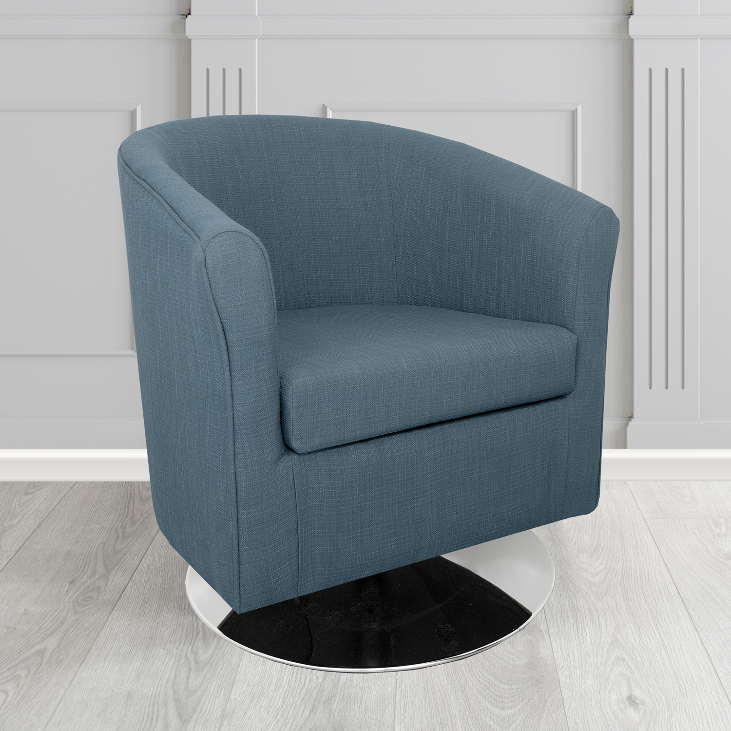 Tuscany Emporio Denim EMP521 Linen Crib 5 Fabric Swivel Tub Chair - The Tub Chair Shop