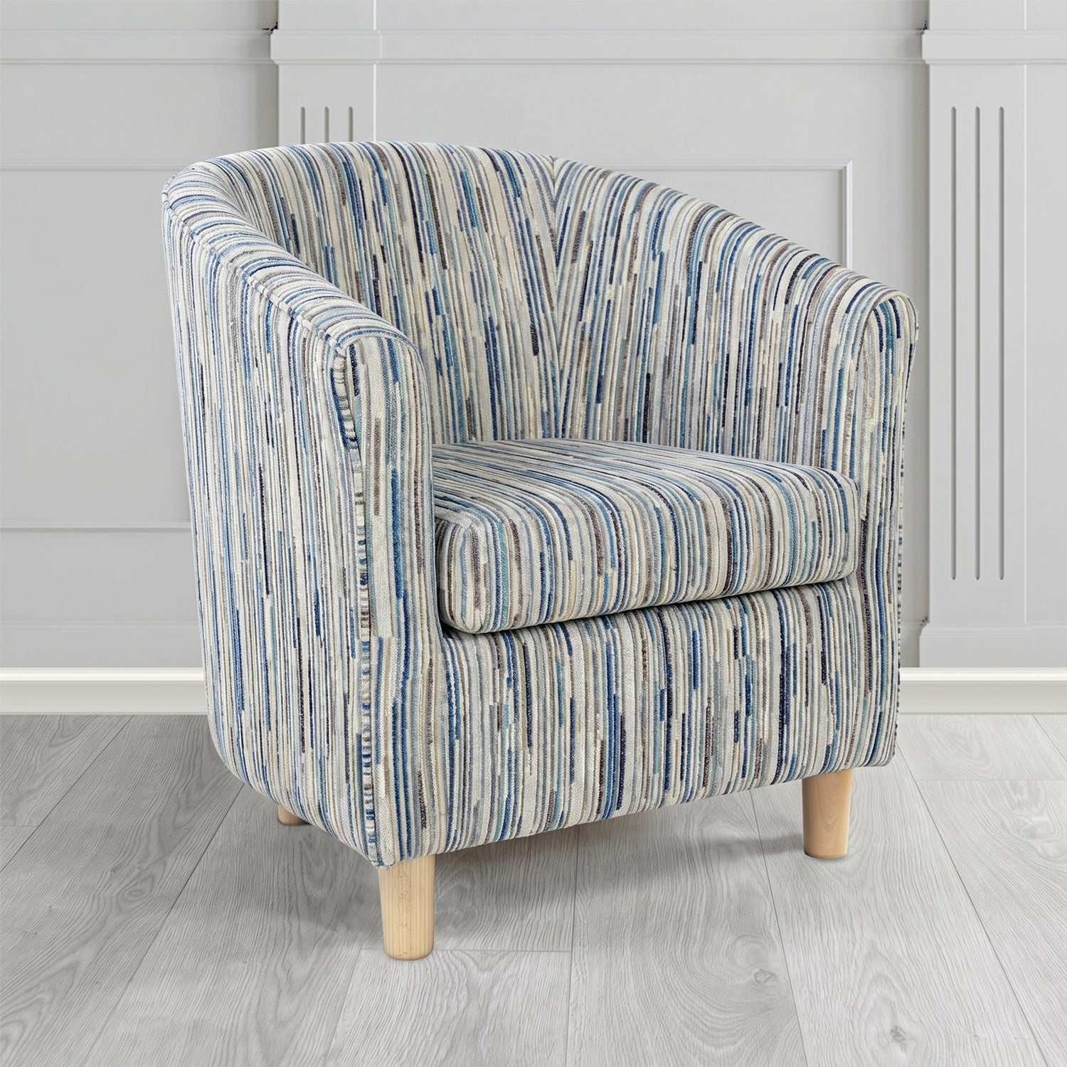 Tuscany Tub Chair in Cristina Marrone Extravaganza Stripe Fabric