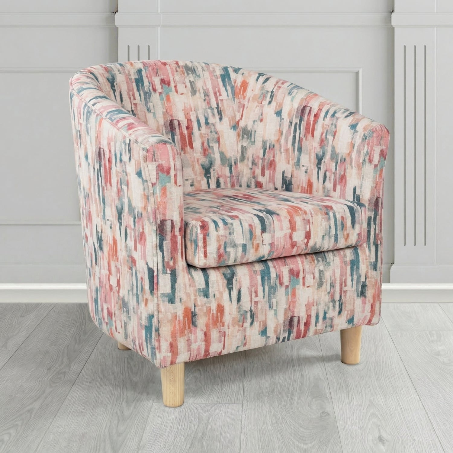 Tuscany Tub Chair in Fryett's Aura Abstract Pattern Fabric