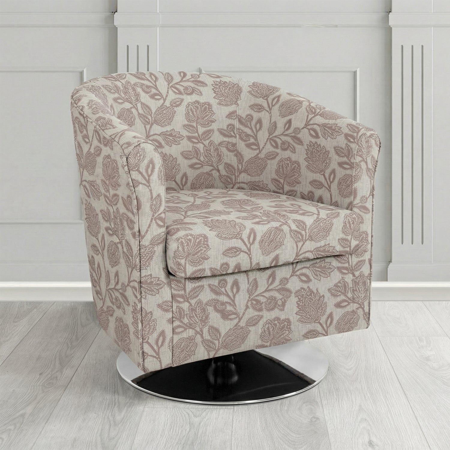 Tuscany Swivel Tub Chair in Fryett's Henley Floral Pattern Fabric