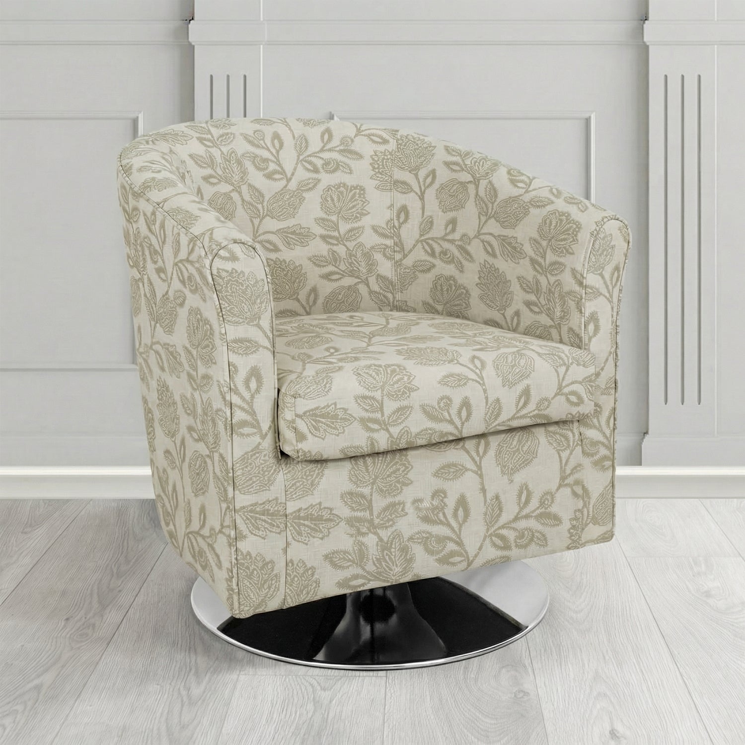 Tuscany Swivel Tub Chair in Fryett's Henley Floral Pattern Fabric