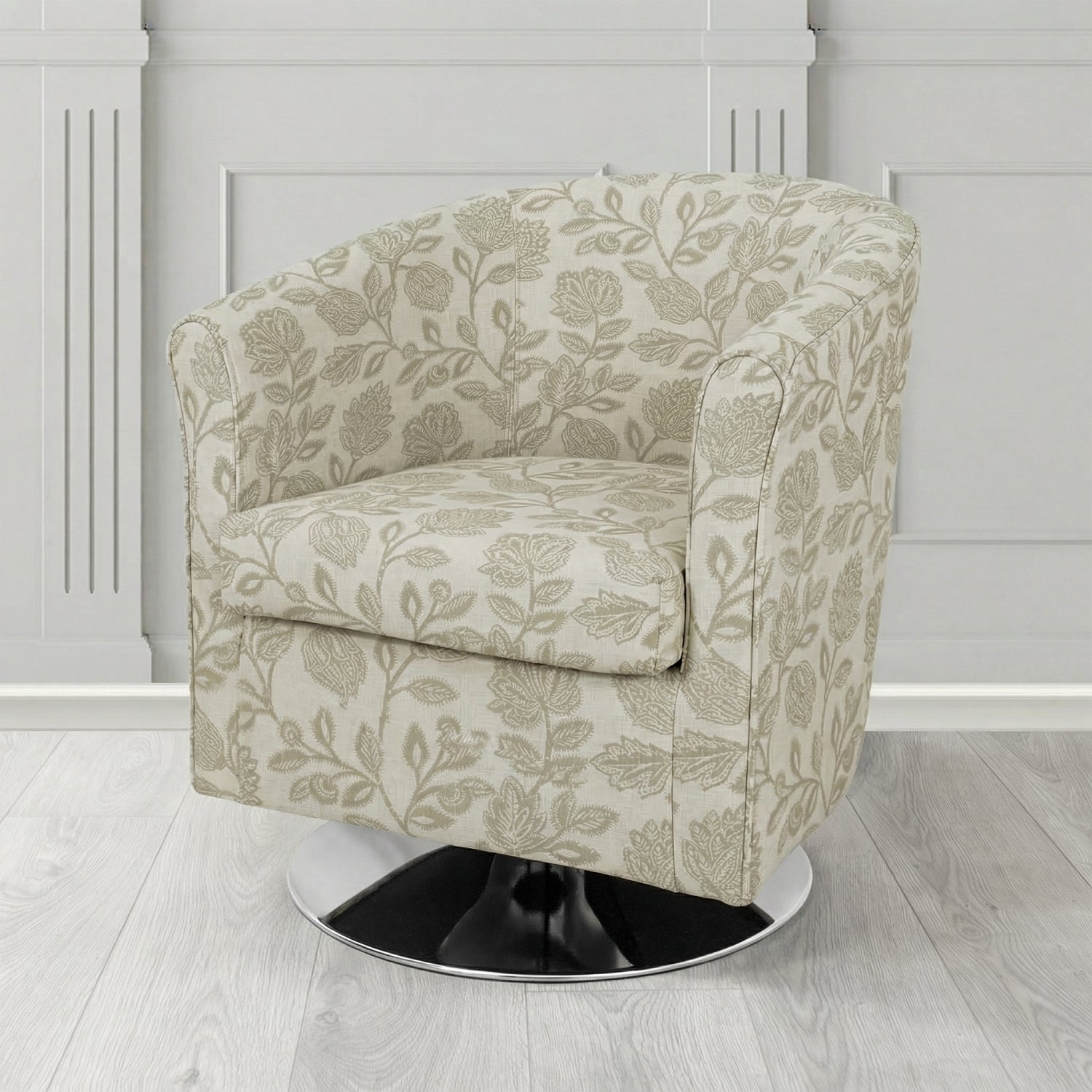 Tuscany Swivel Tub Chair in Fryett's Henley Floral Pattern Fabric