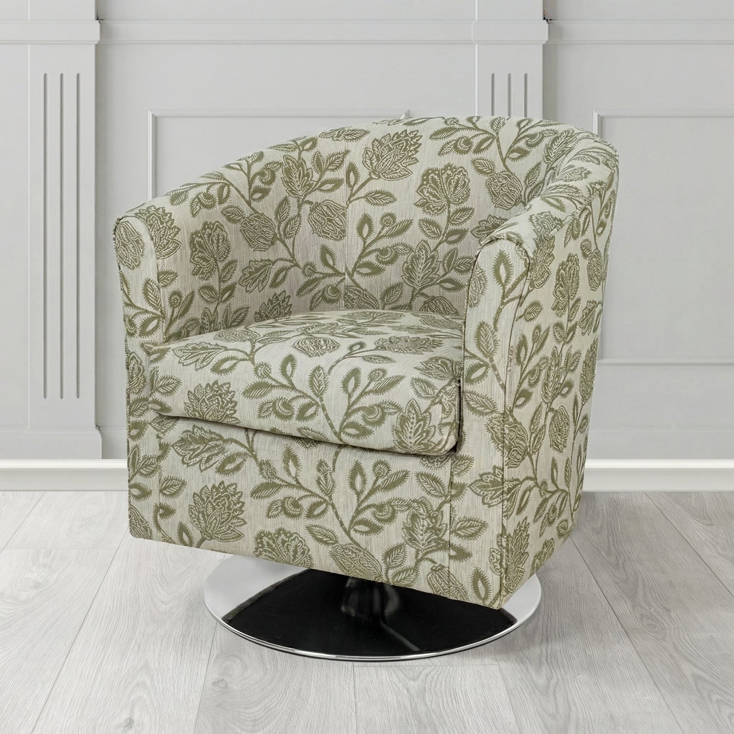 Tuscany Swivel Tub Chair in Fryett's Henley Floral Pattern Fabric
